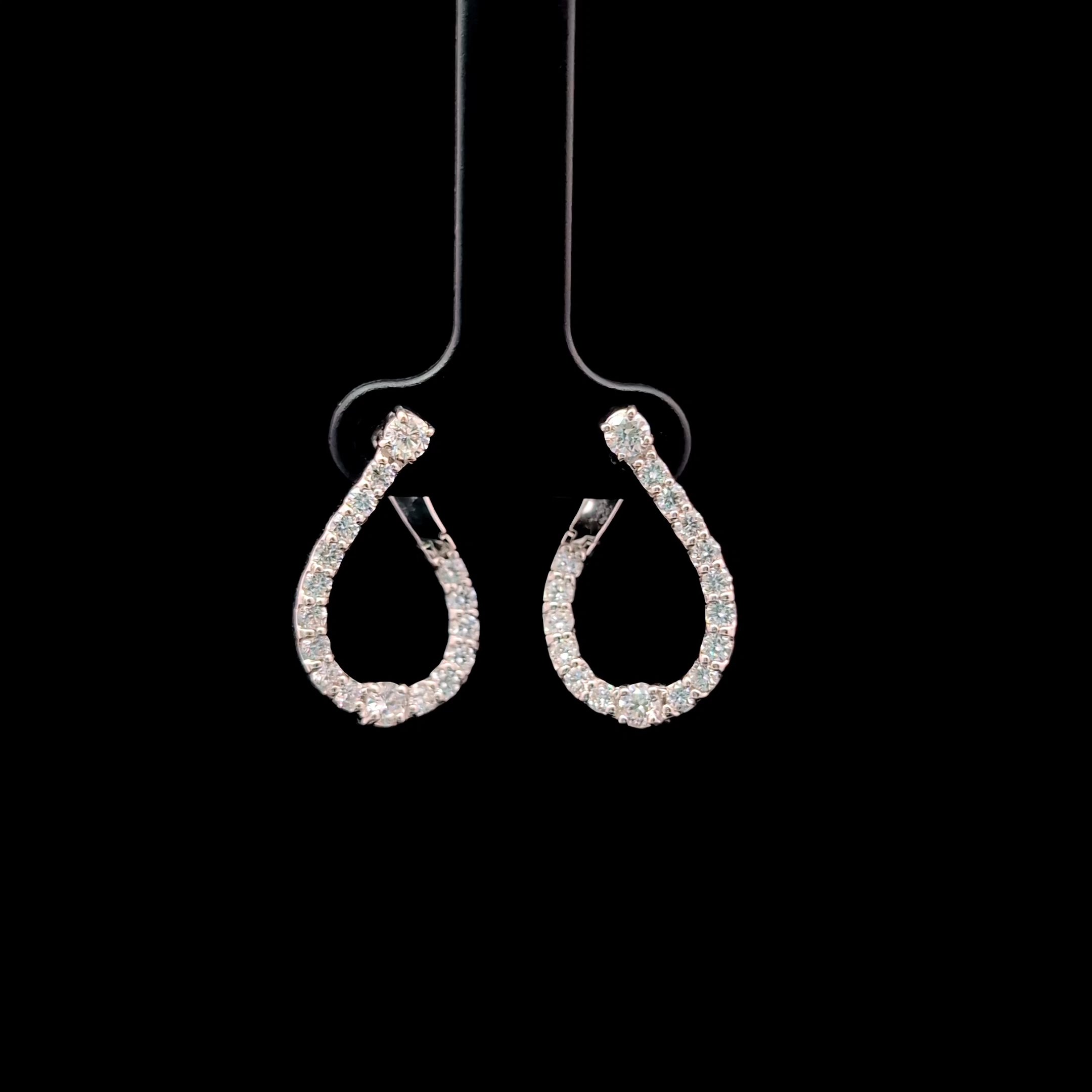 1.27ct Round Diamond Earrings in 14k White Gold