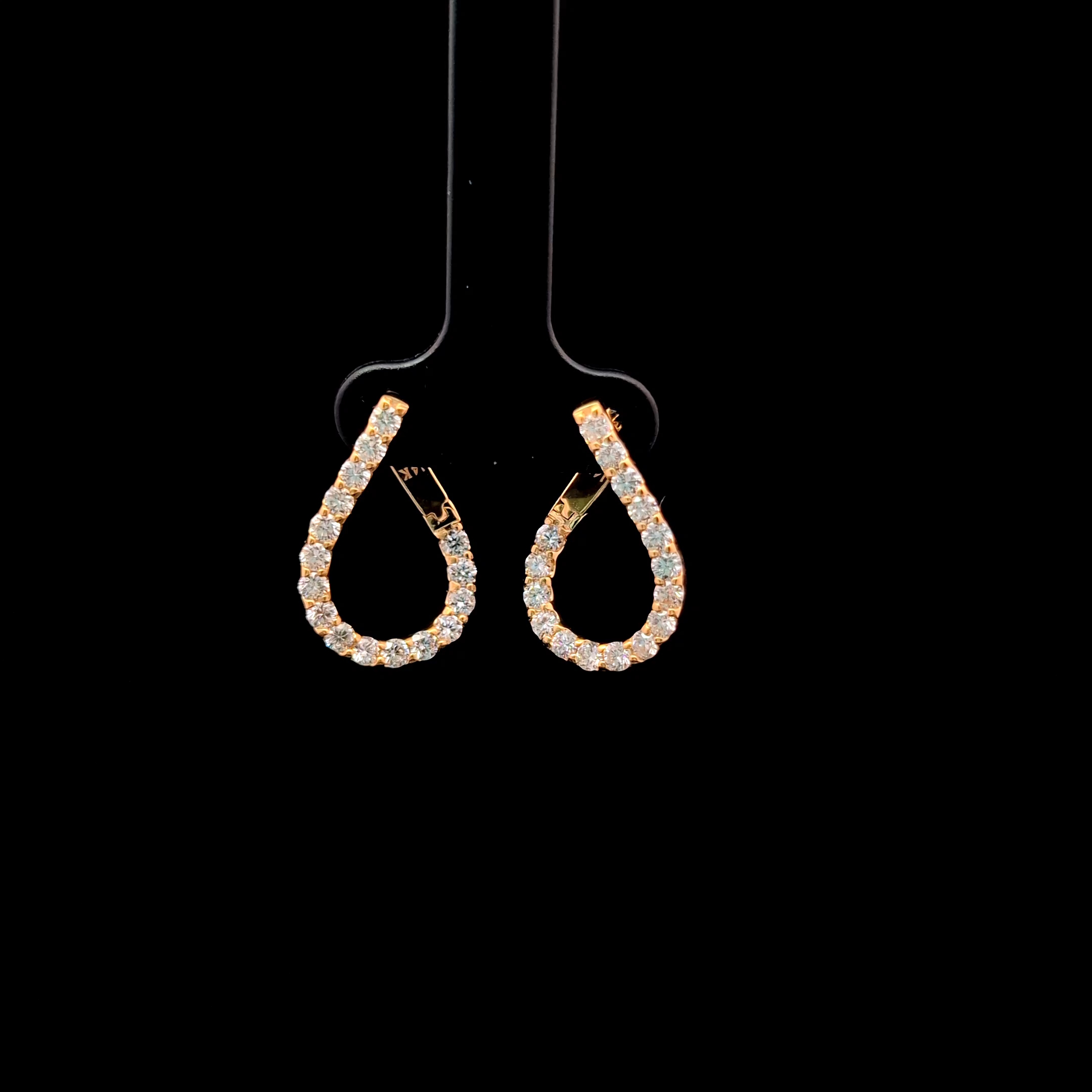 1.43ct Round Diamond Earrings in 14k Yellow Gold