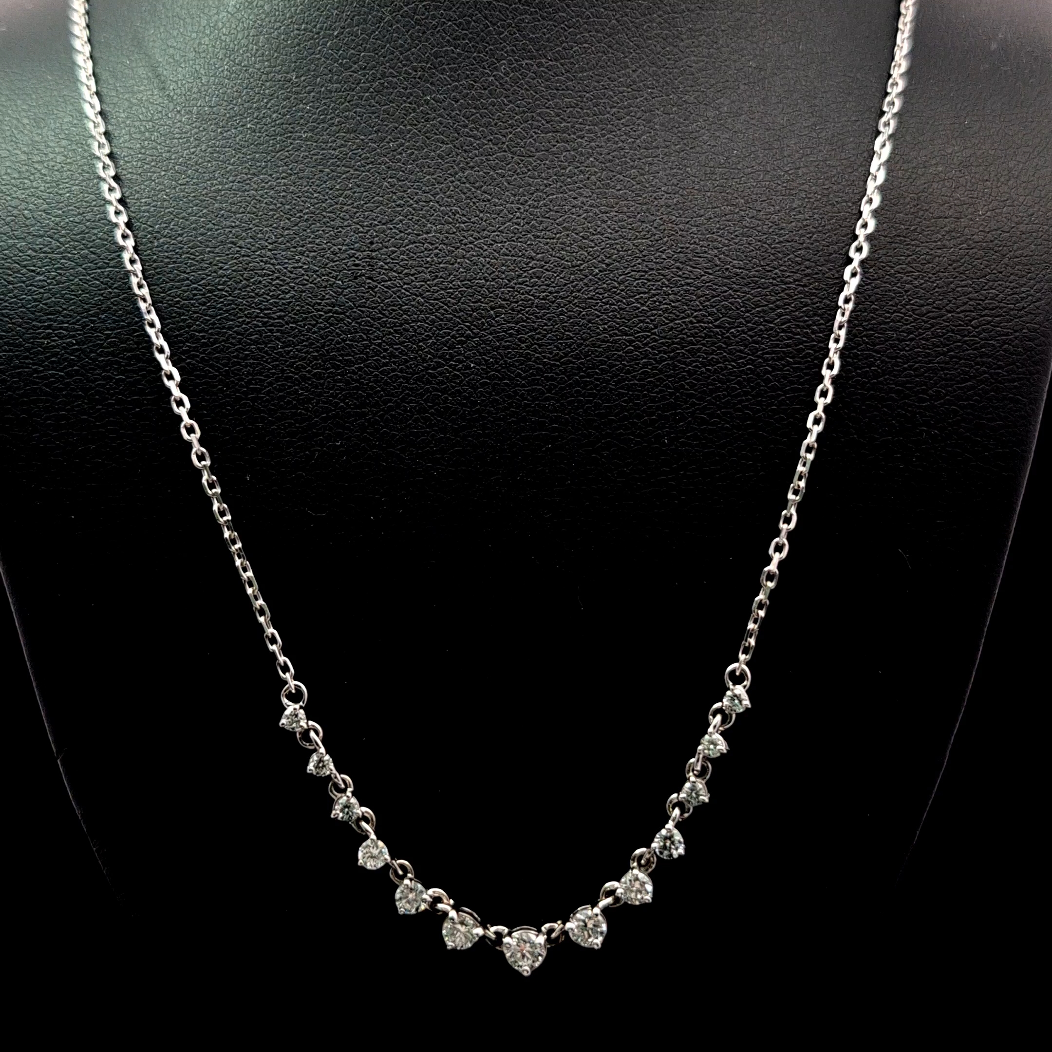0.60ct Round Diamond Necklace in 14k White Gold