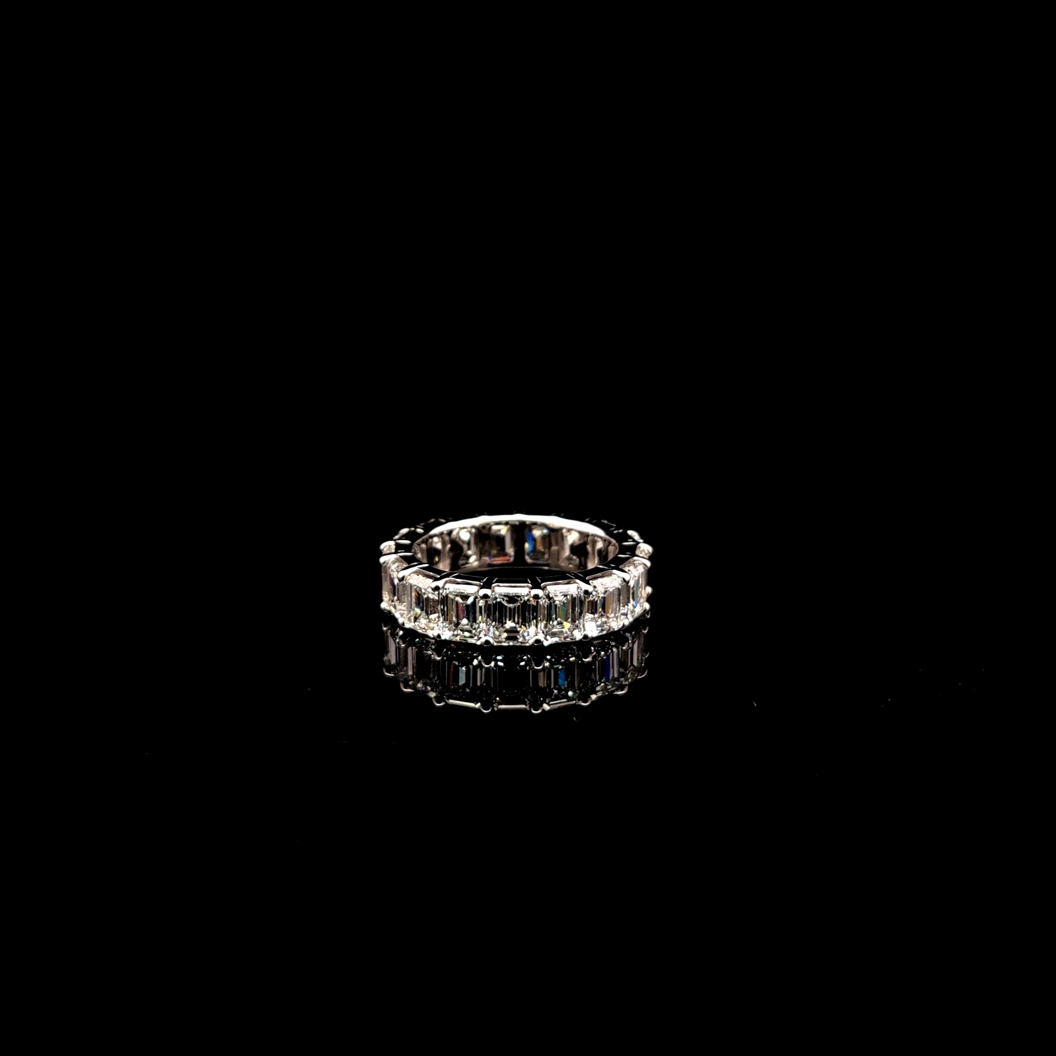 Emerald Eternity Ring 8.88 carat Emerald lab-grown diamond EFG color VS1 clarity stock TJ8168REC