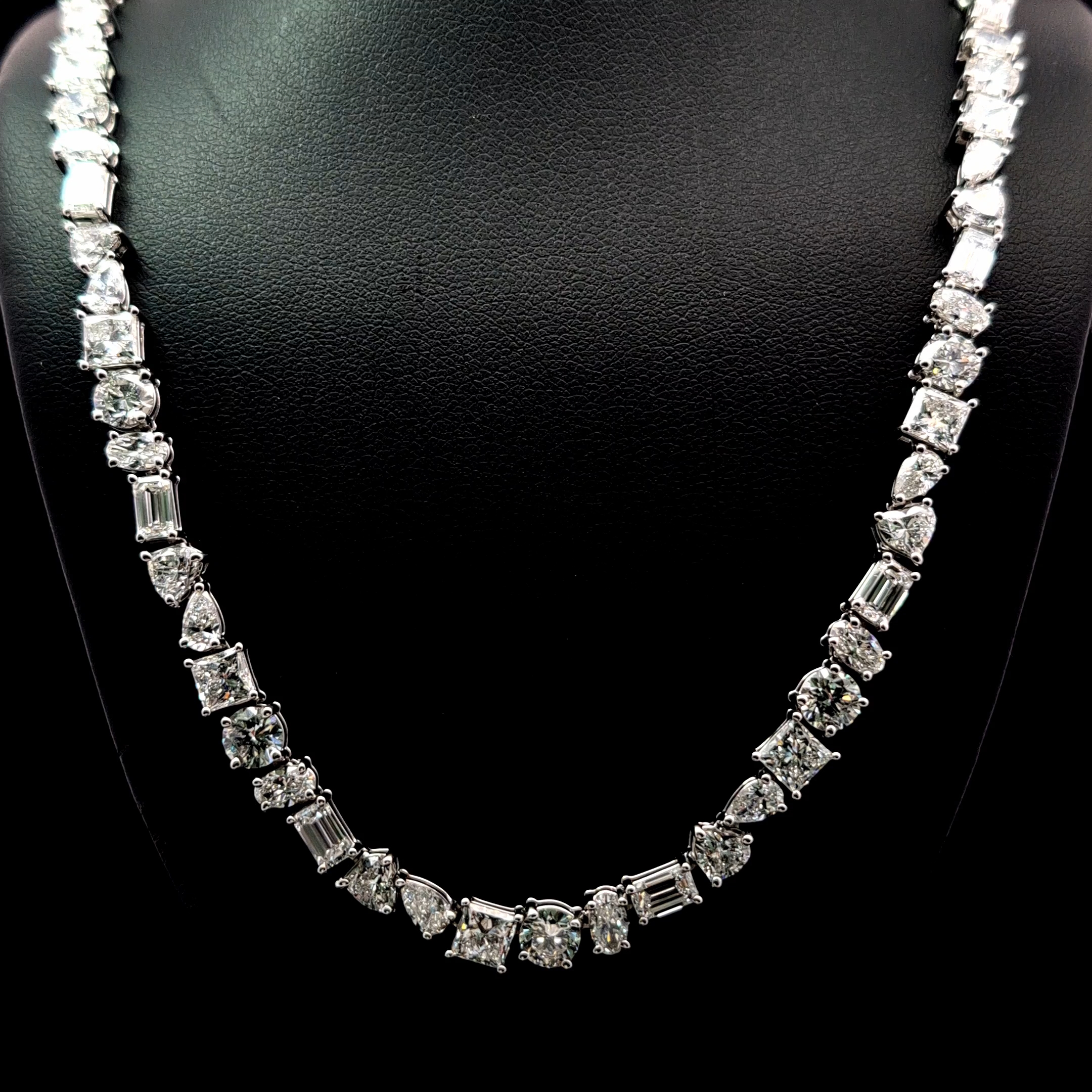 Multi Fancy Necklace 25.2 carat Multi lab-grown diamond EFG color VS1 clarity stock TJ8171NCW