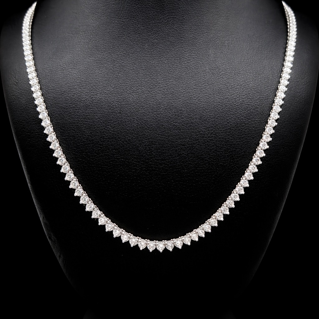 14k White Gold 3.05ct round Round Diamond Tennis Necklace in 14k White Gold — Lab-grown diamond jewelry from RVR Collective