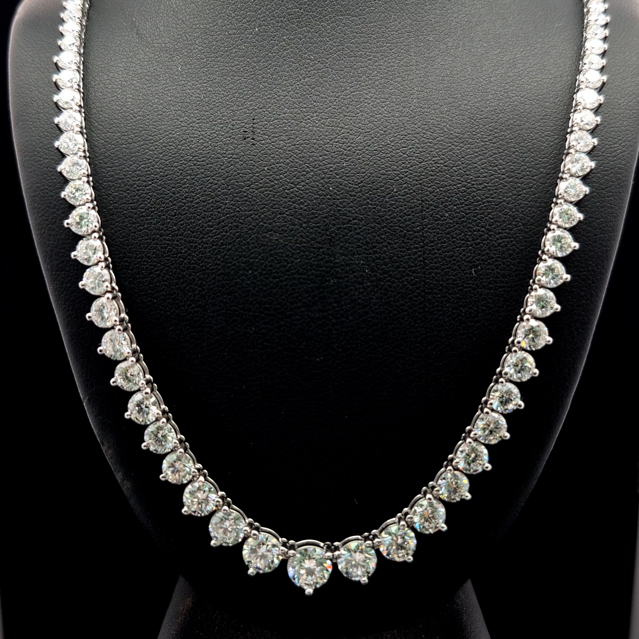 Round Riviera Necklace 15.37 carat Round lab-grown diamond EFG color VS2 clarity stock TJ8308NCW