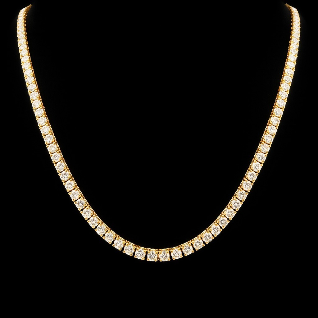 Round Tennis Necklace 6.99 carat Round lab-grown diamond EFG color VS2 clarity stock TJ8323NCY