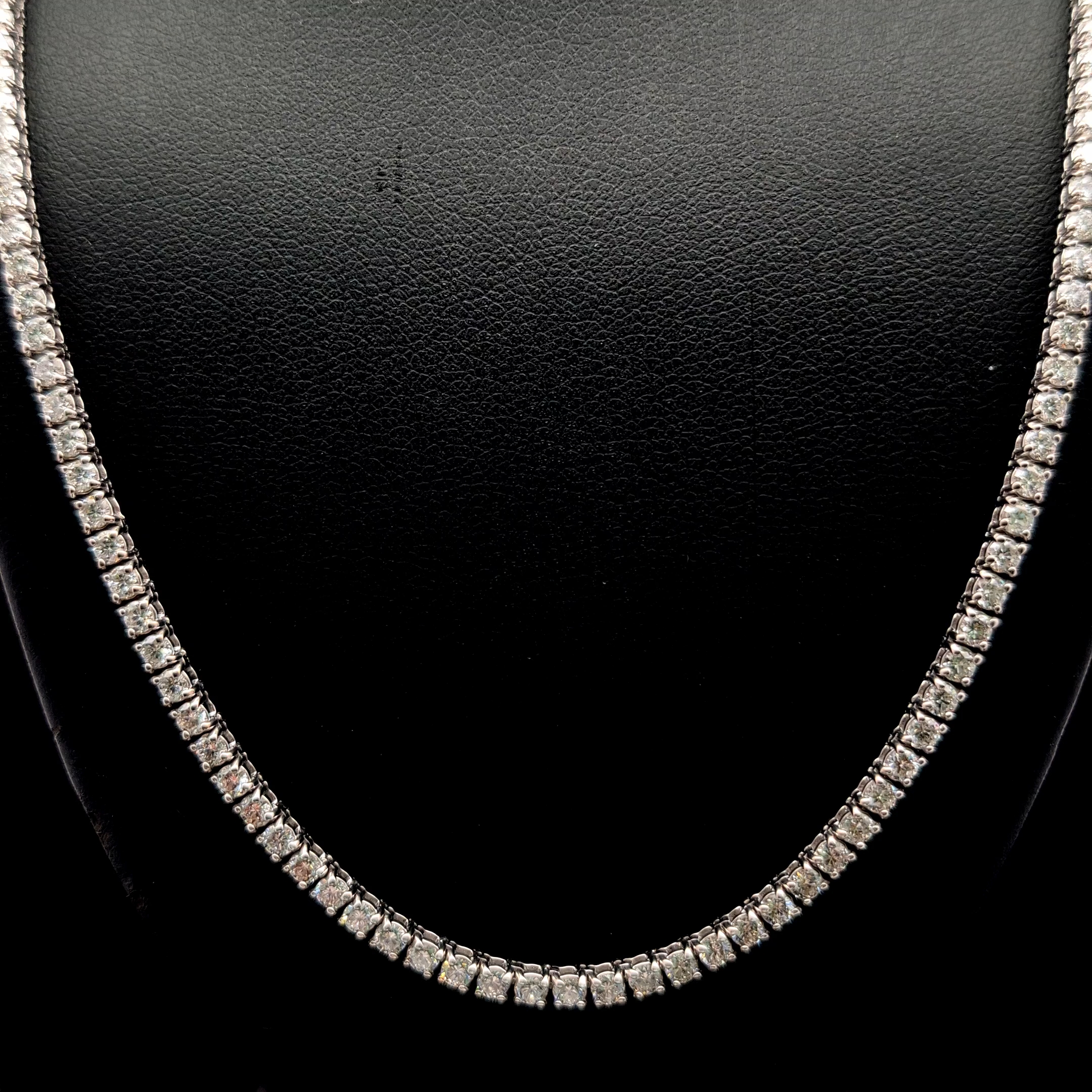 Round Tennis Necklace 6.9 carat Round lab-grown diamond F color VS1 clarity stock TJ8325NCW