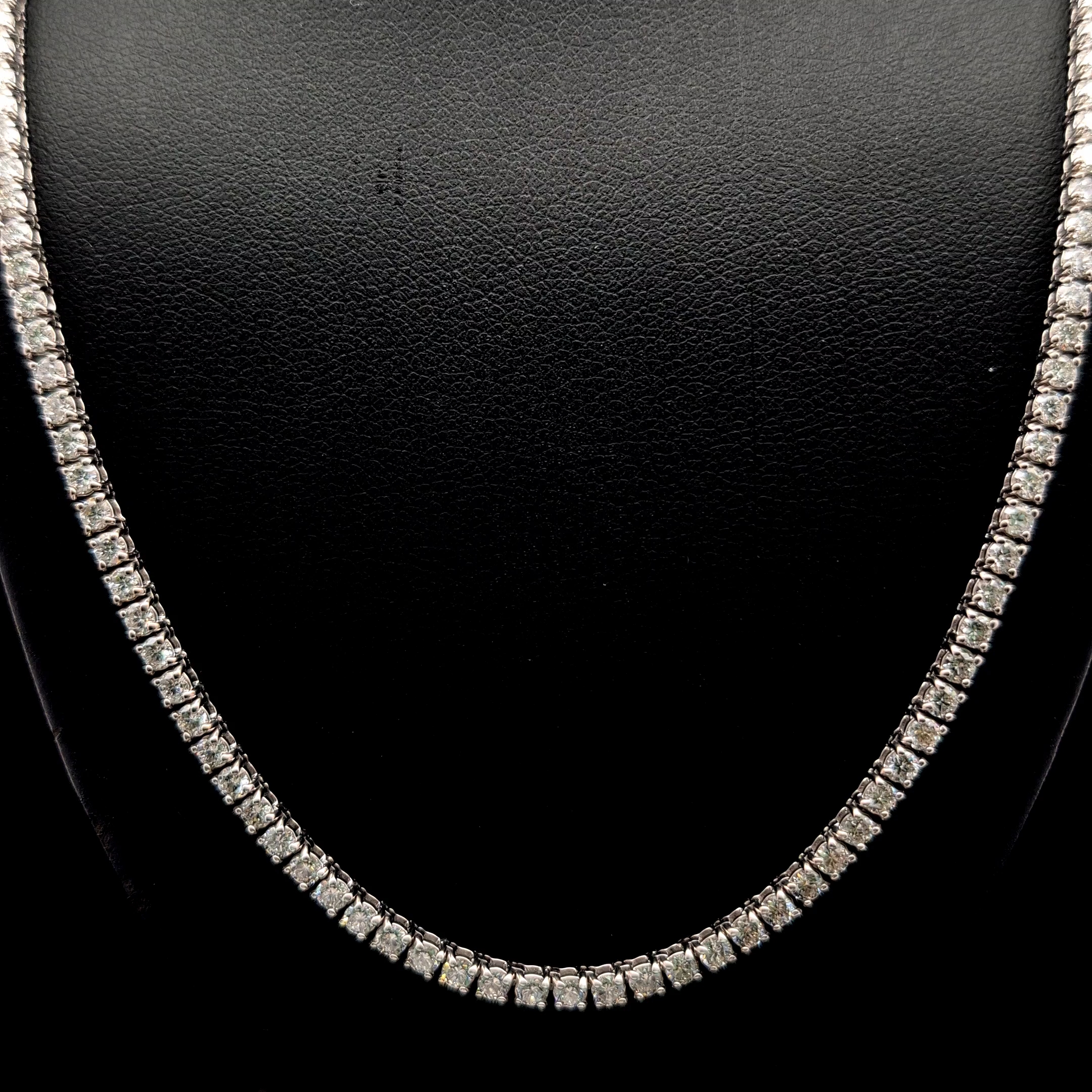 Round Tennis Necklace 6.87 carat Round lab-grown diamond F color VS1 clarity stock TJ8326NCW
