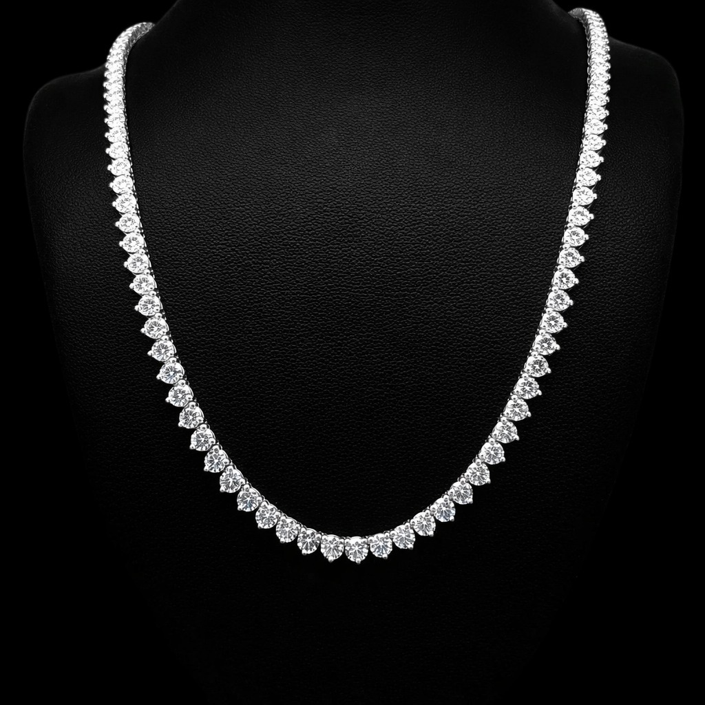 Round Tennis Necklace 12.6 carat Round lab-grown diamond EFG color VS2 clarity stock TJ8346NCW