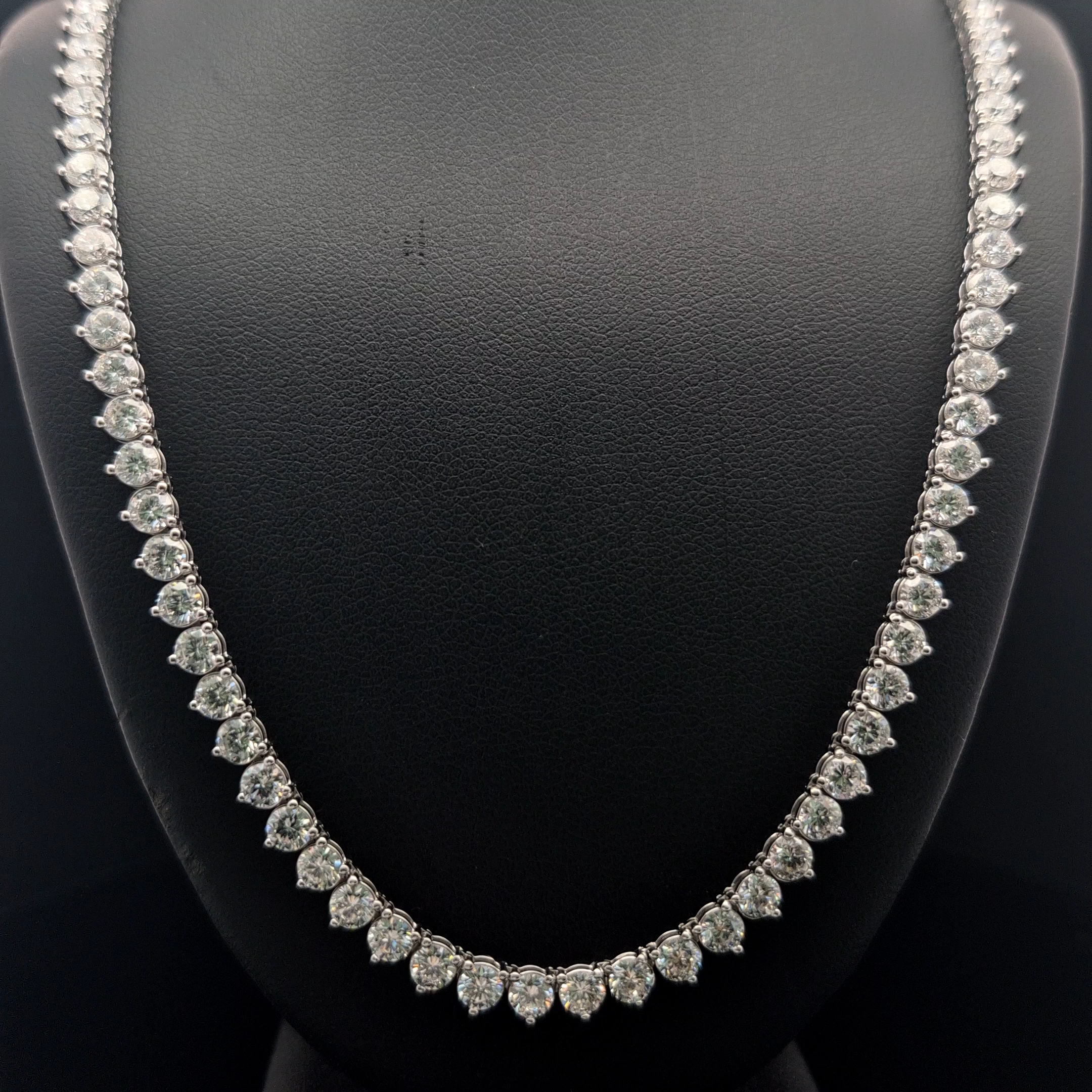 Round Tennis Necklace 17.76 carat Round lab-grown diamond EFG color VS2 clarity stock TJ8349NCW