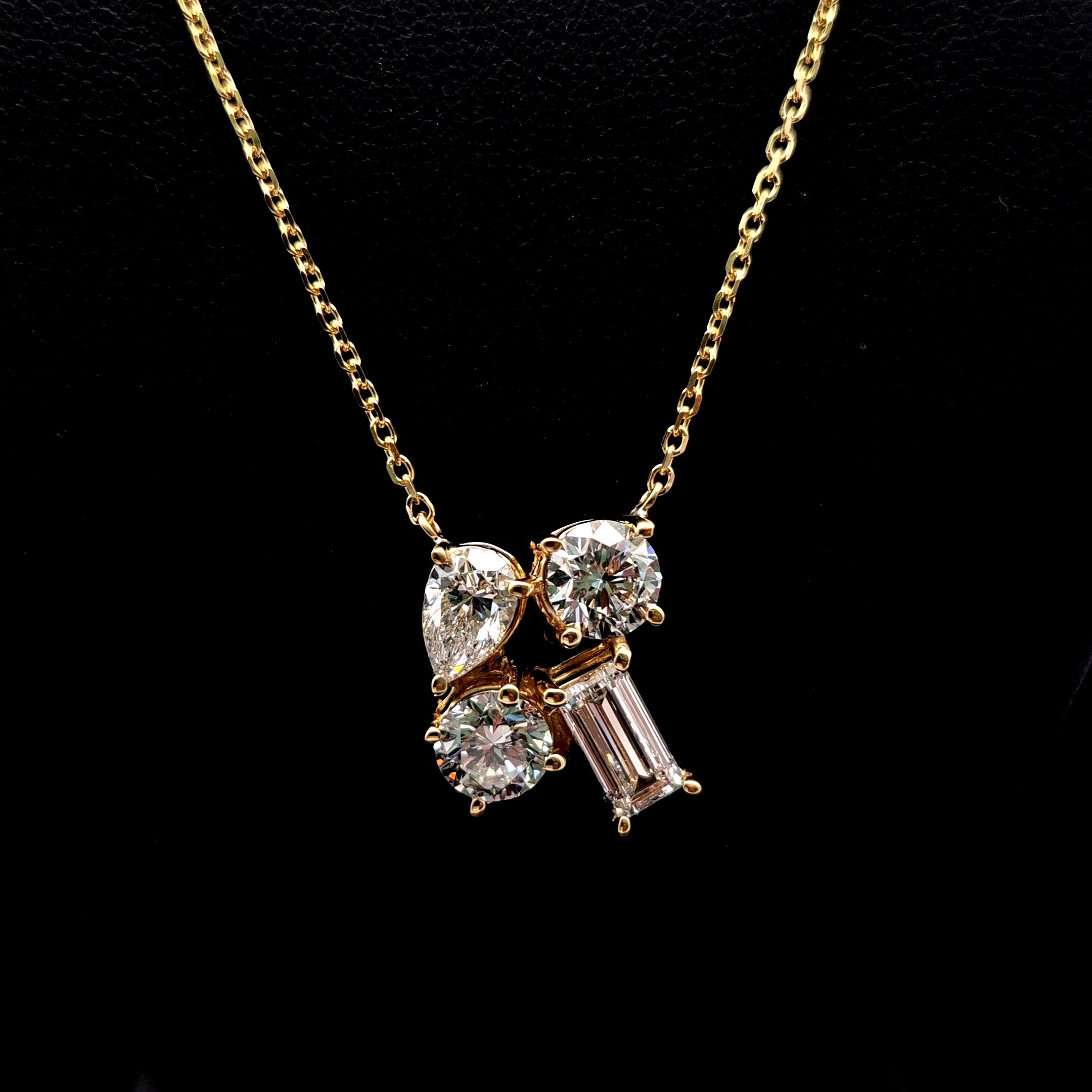 3.38ct Diamond Necklace in 14k Yellow Gold