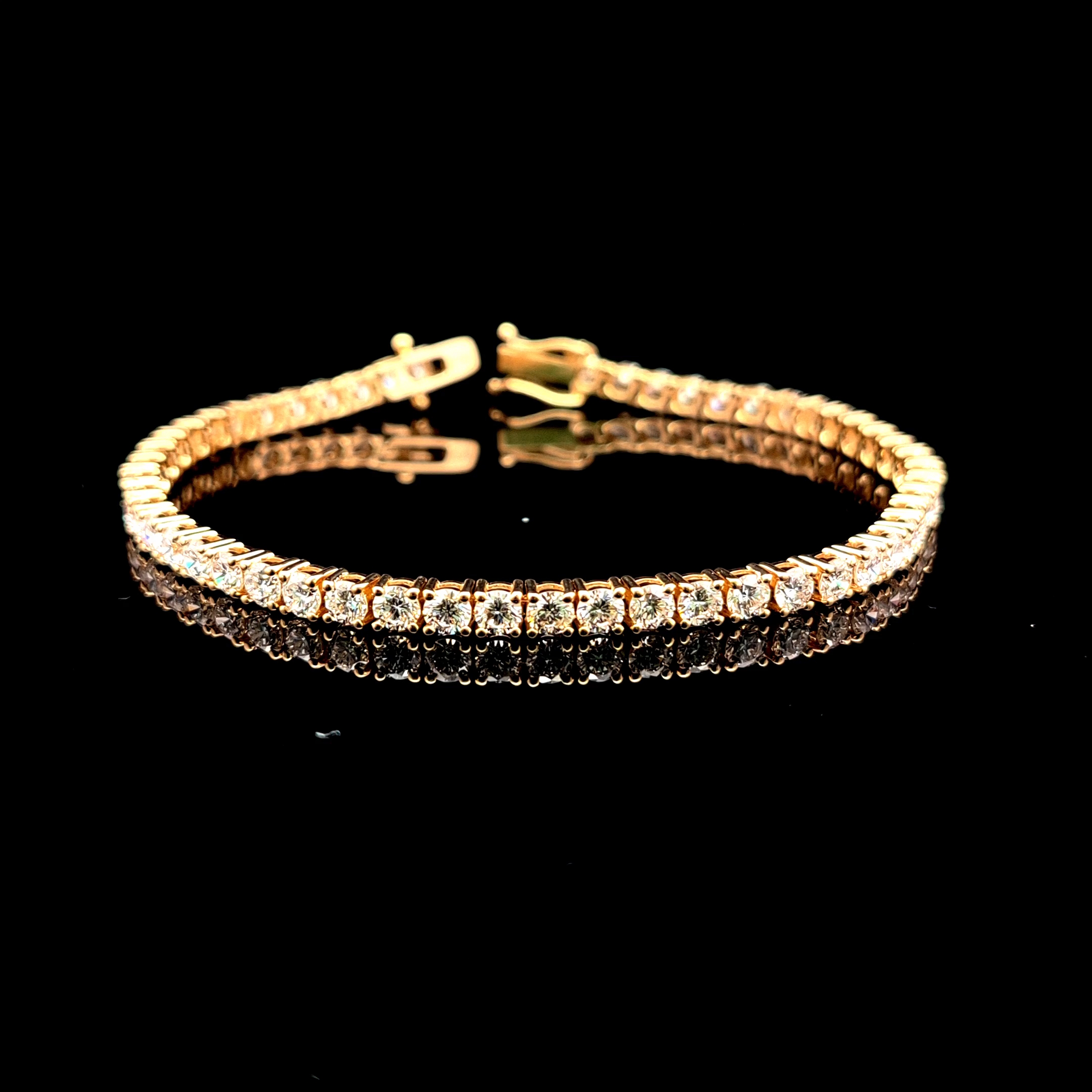 Round Tennis Bracelet 6.8 carat Round lab-grown diamond F color VS1 clarity stock TJ8395TBC