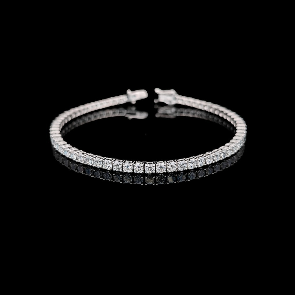 Round Tennis Bracelet 6.45 carat Round lab-grown diamond F color VS1 clarity stock TJ8396TBC