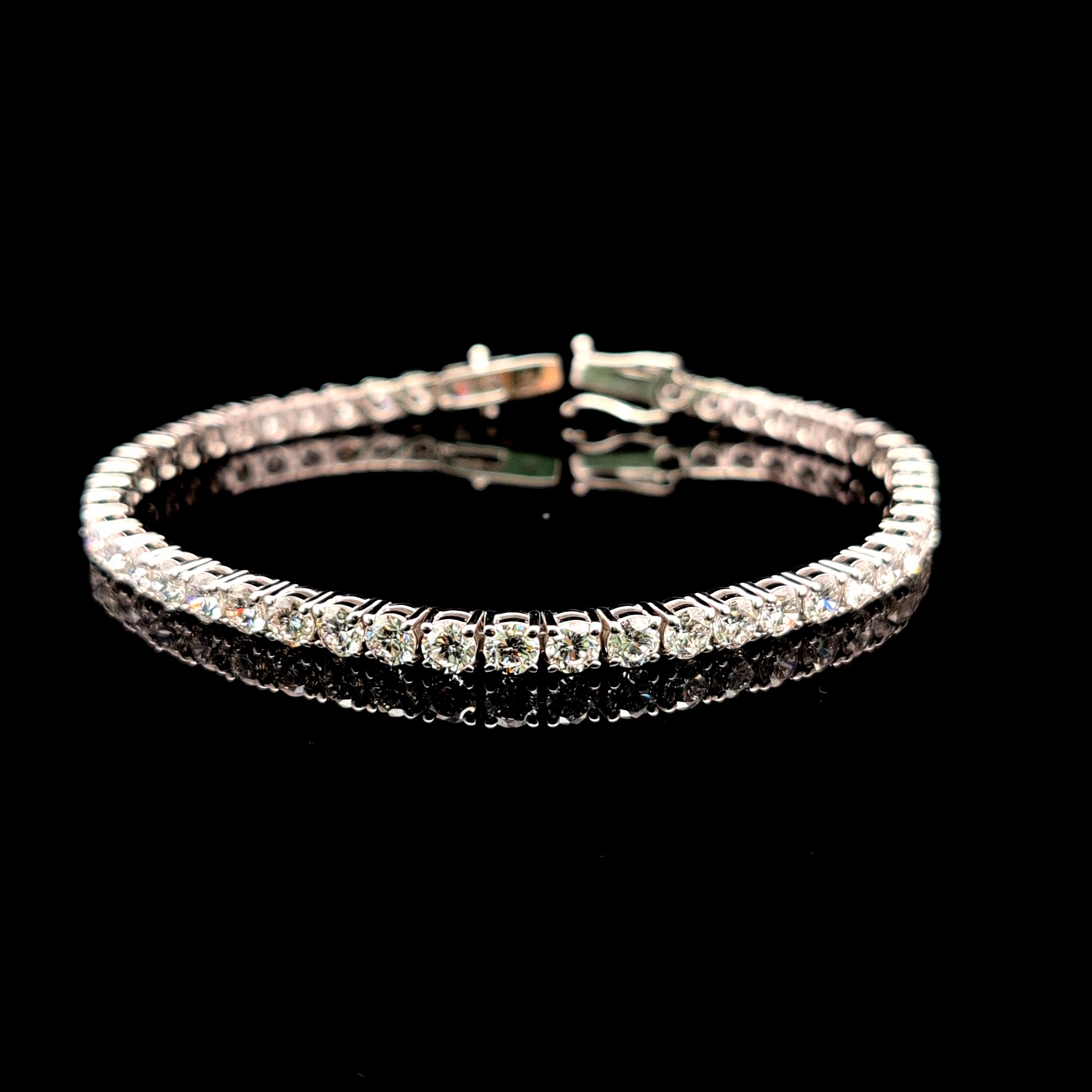 Round Tennis Bracelet 8.43 carat Round lab-grown diamond F color VS1 clarity stock TJ8456TBC