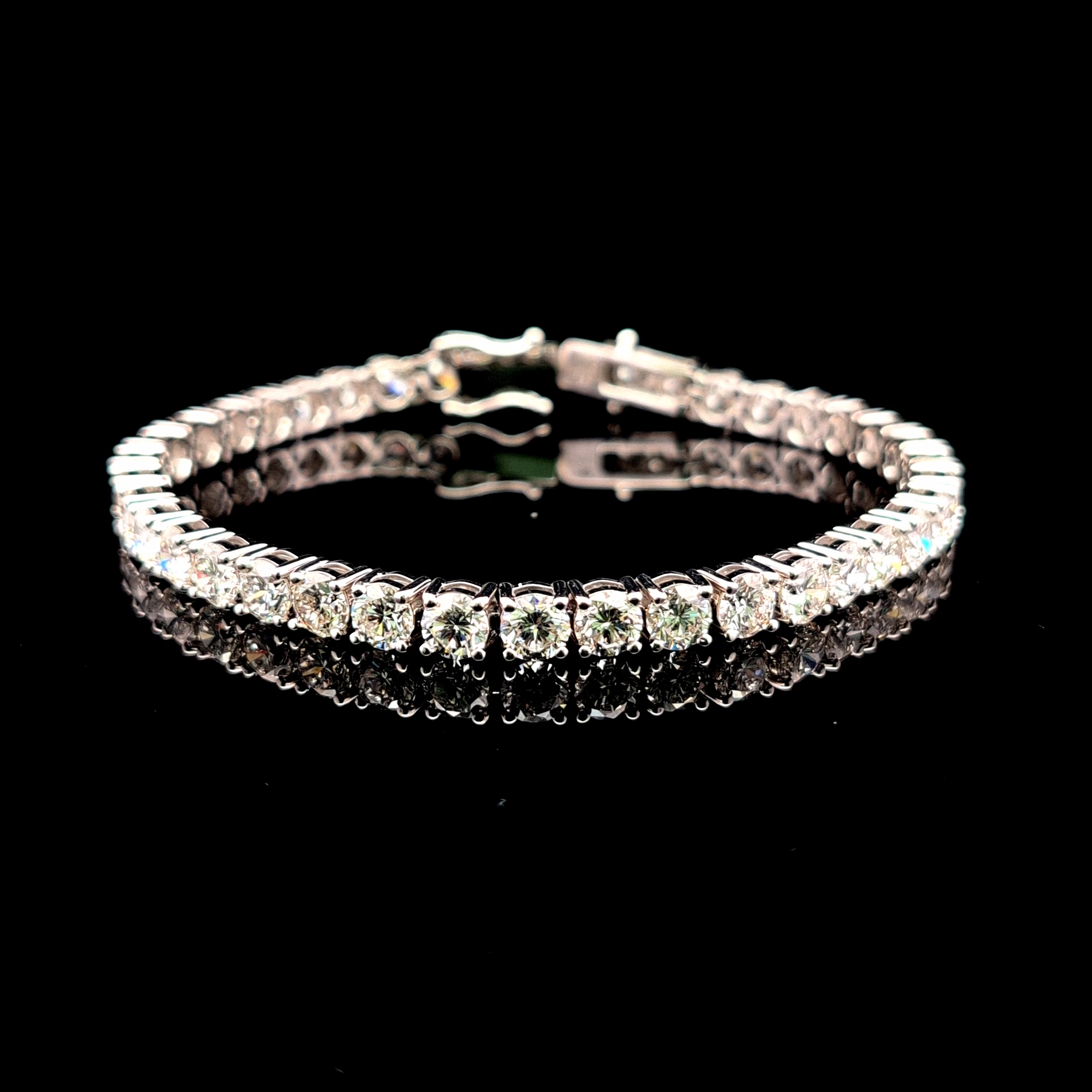 Round Tennis Bracelet 13.33 carat Round lab-grown diamond F color VS1 clarity stock TJ8460TBC