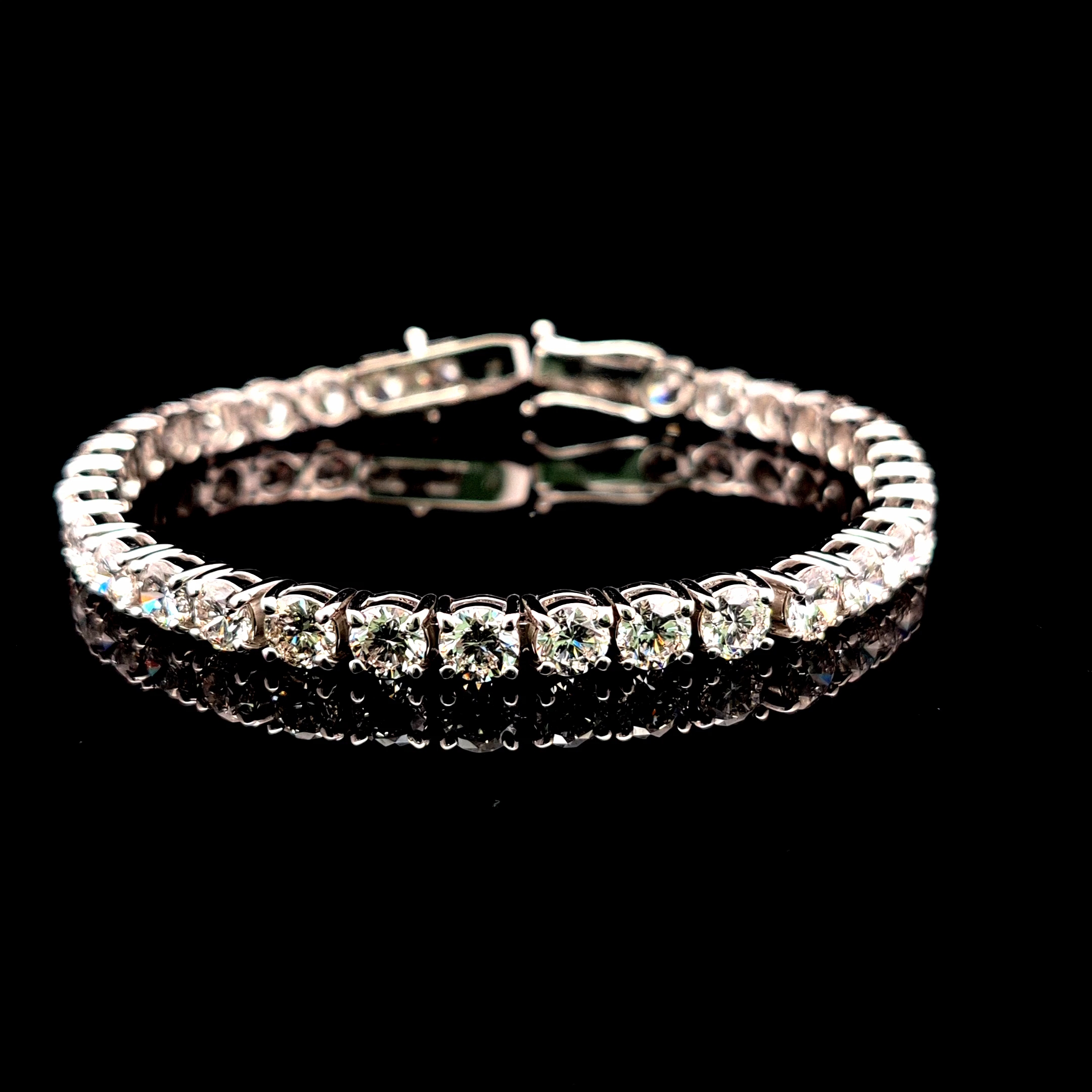Round Tennis Bracelet 15.15 carat Round lab-grown diamond F color VS1 clarity stock TJ8464TBC