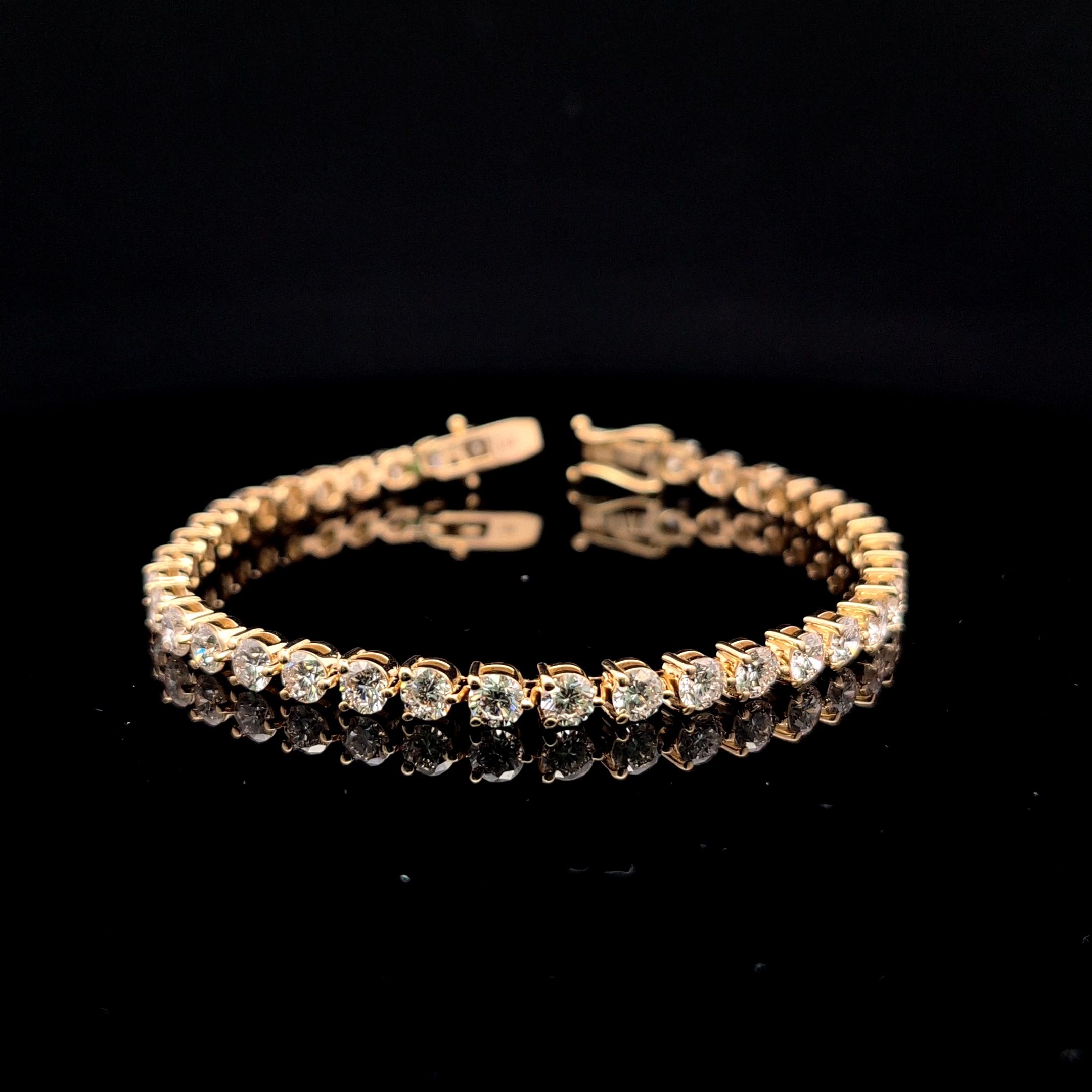 Round Tennis Bracelet 7.97 carat Round lab-grown diamond F color VS1 clarity stock TJ8477TBC