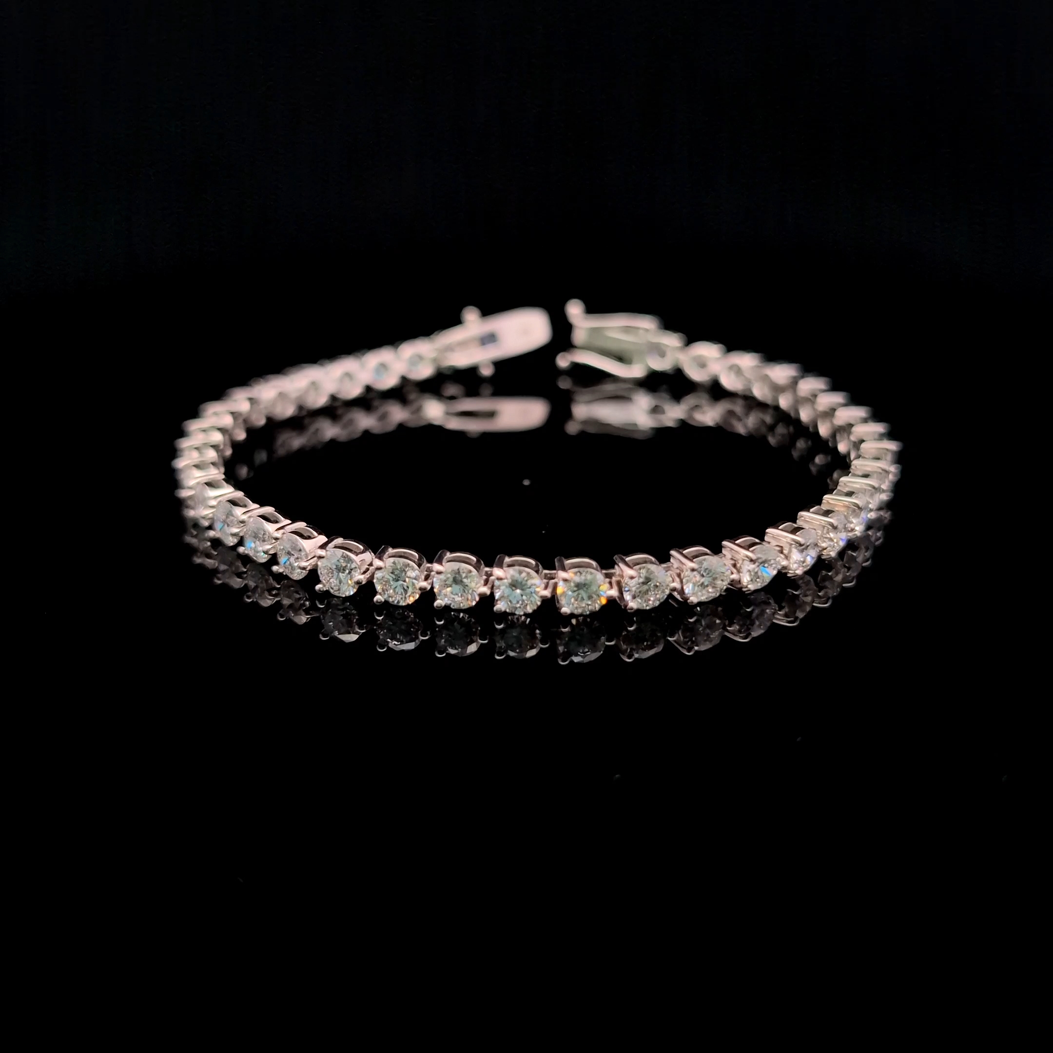 Round Tennis Bracelet 7.69 carat Round lab-grown diamond EFG color VS2 clarity stock TJ8478TBC