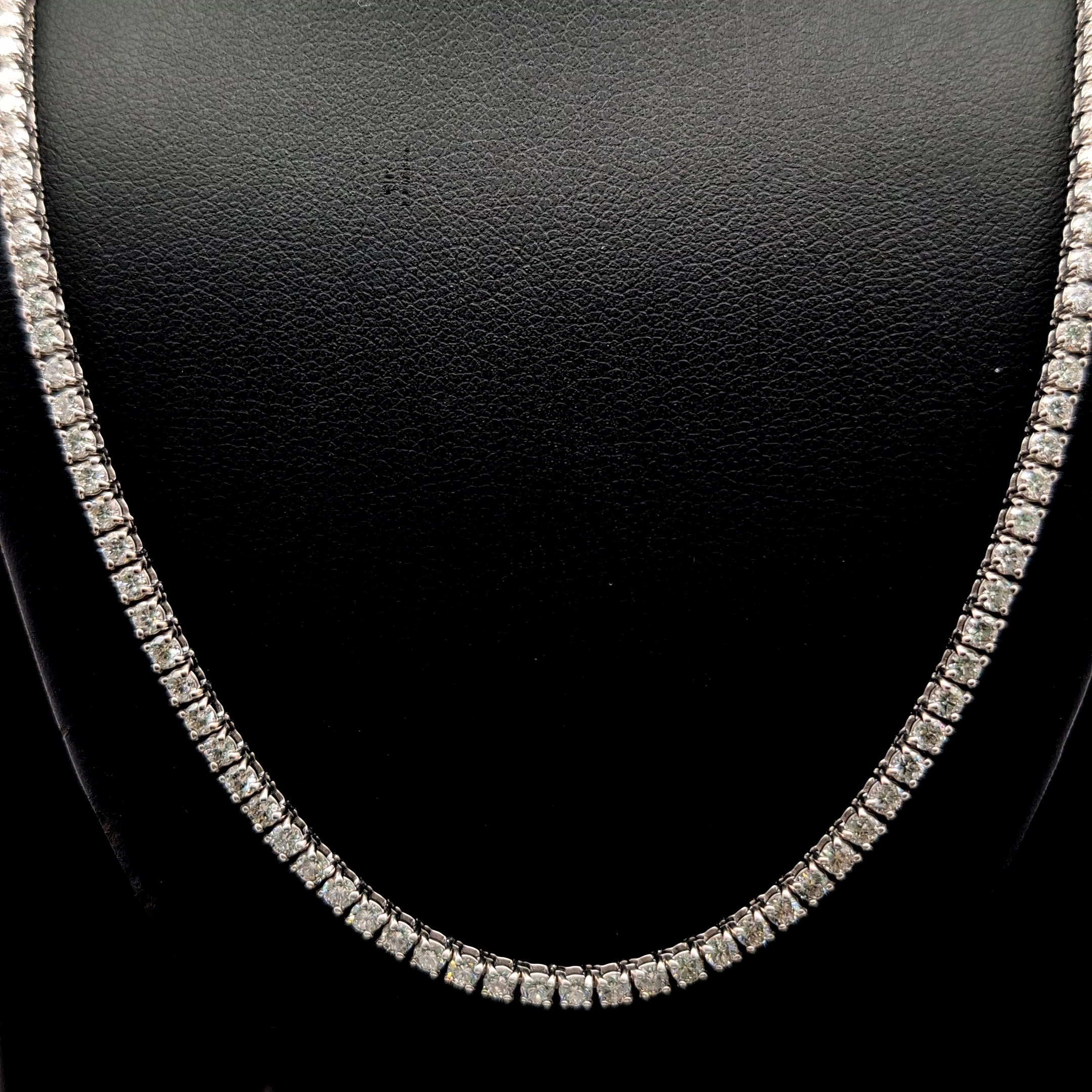 Round Tennis Necklace 8.79 carat Round lab-grown diamond F color VS1 clarity stock TJ8487NCW
