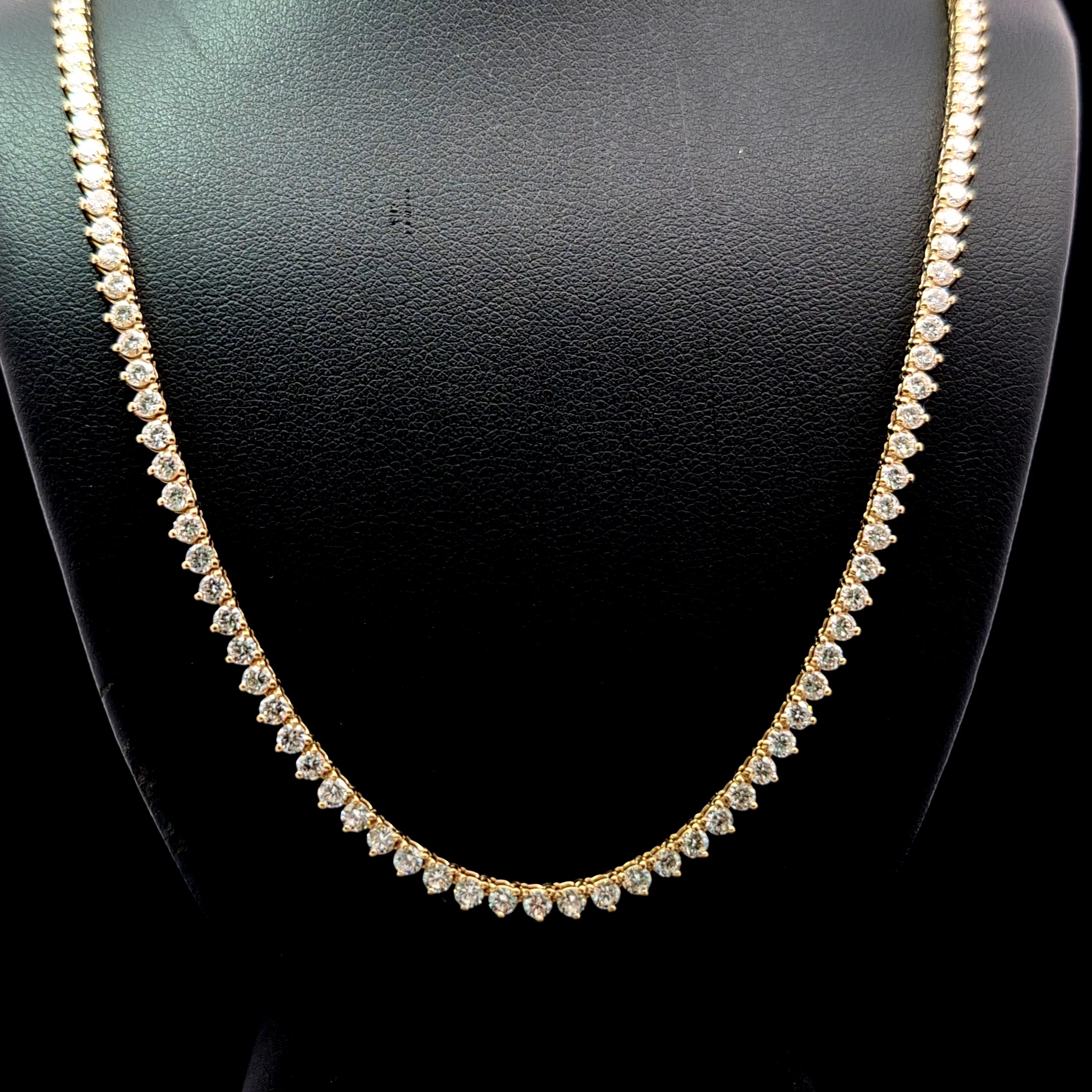 Round Tennis Necklace 7.27 carat Round lab-grown diamond EFG color VS2 clarity stock TJ8502NCY