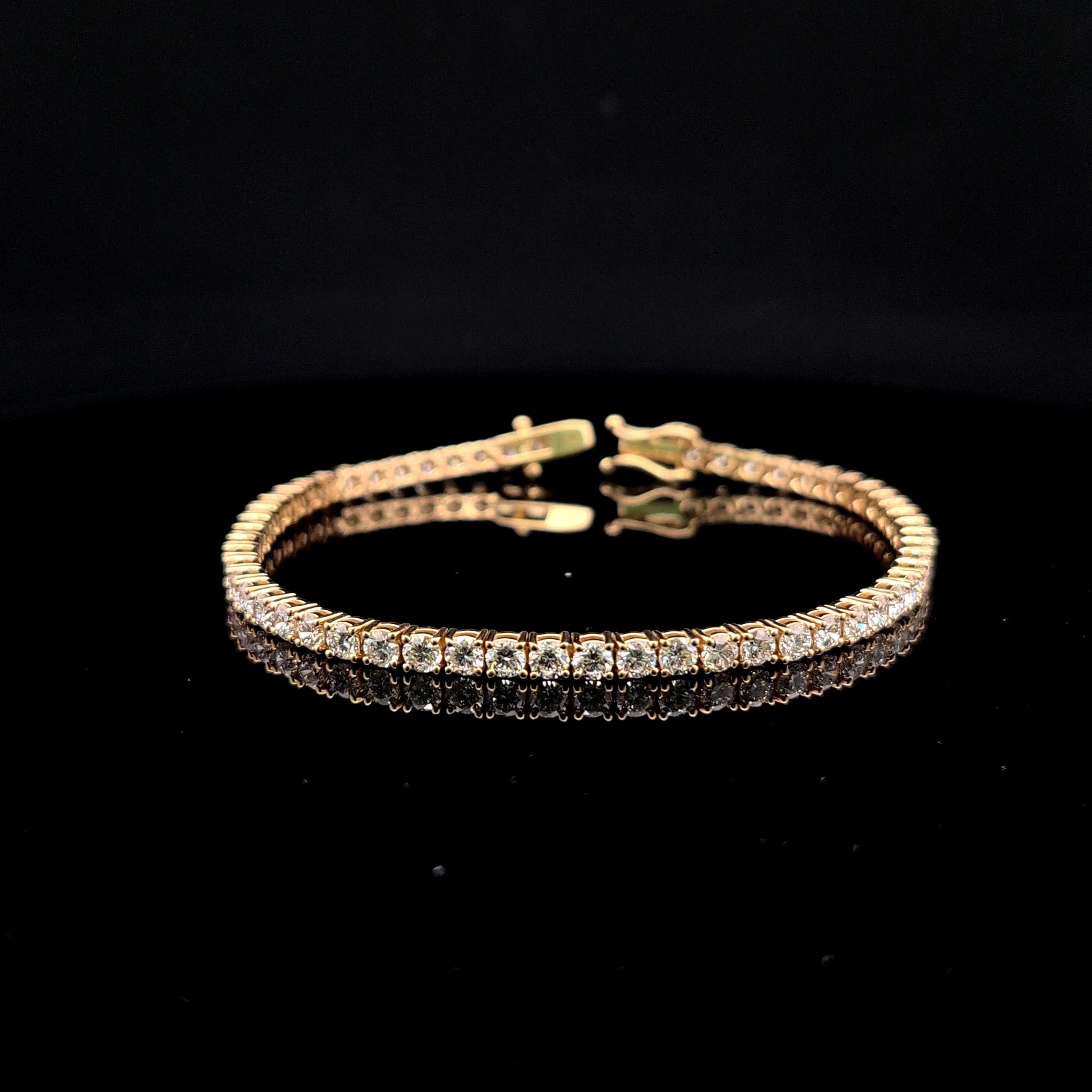 Round Tennis Bracelet 5.23 carat Round lab-grown diamond F color VS1 clarity stock TJ8535TBC