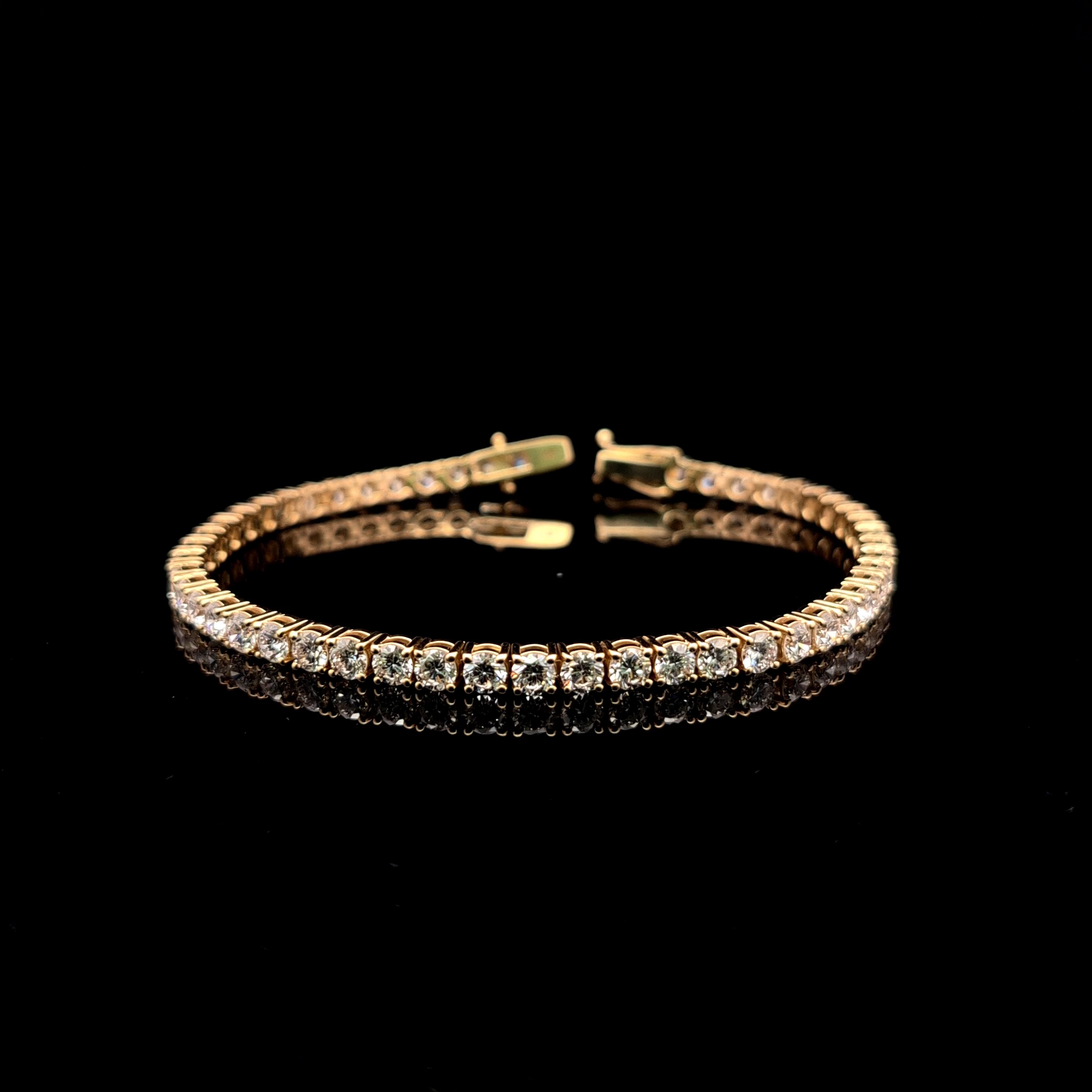 Round Tennis Bracelet 7.44 carat Round lab-grown diamond F color VS1 clarity stock TJ8543TBC