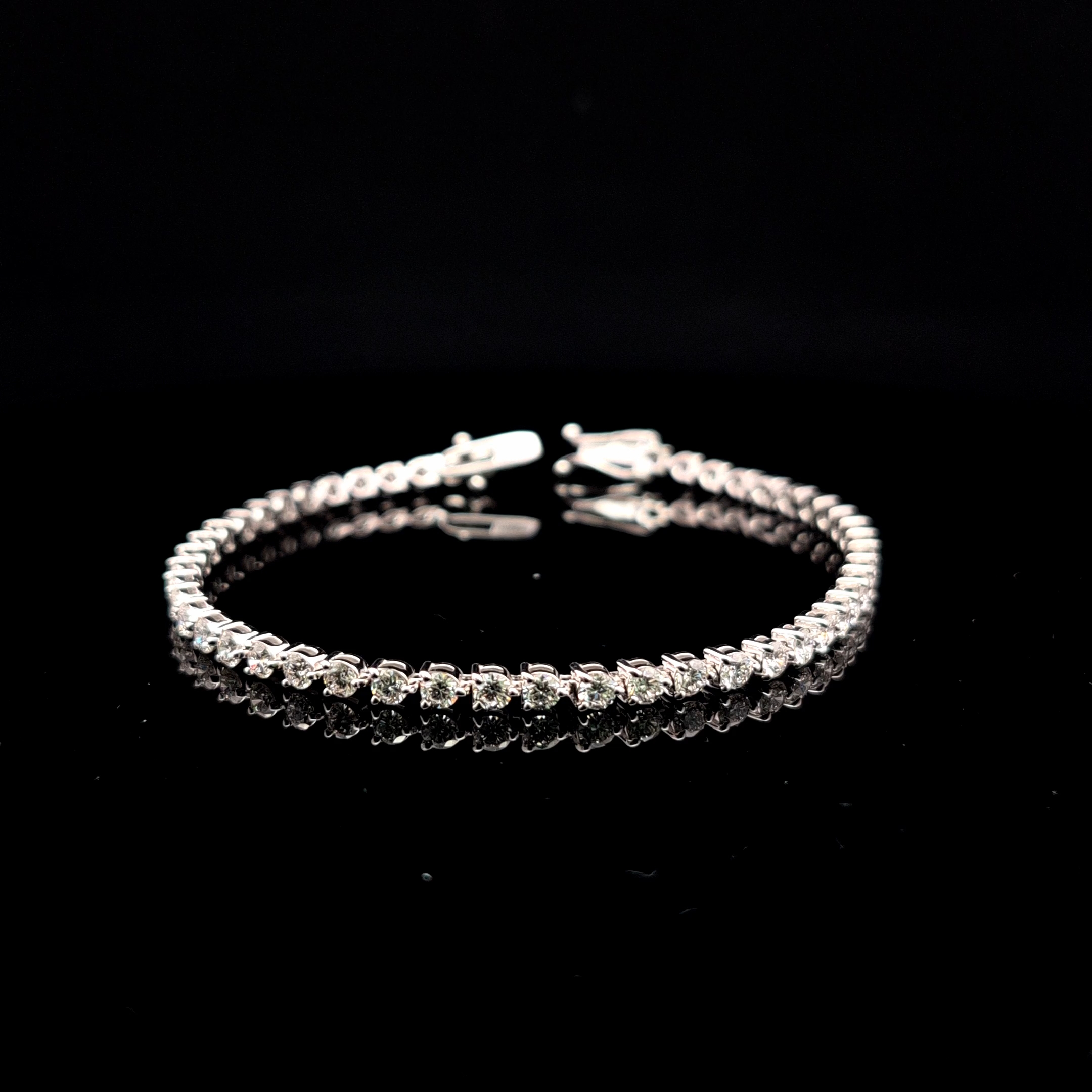 Round Tennis Bracelet 3.62 carat Round lab-grown diamond F color VS1 clarity stock TJ8549TBC