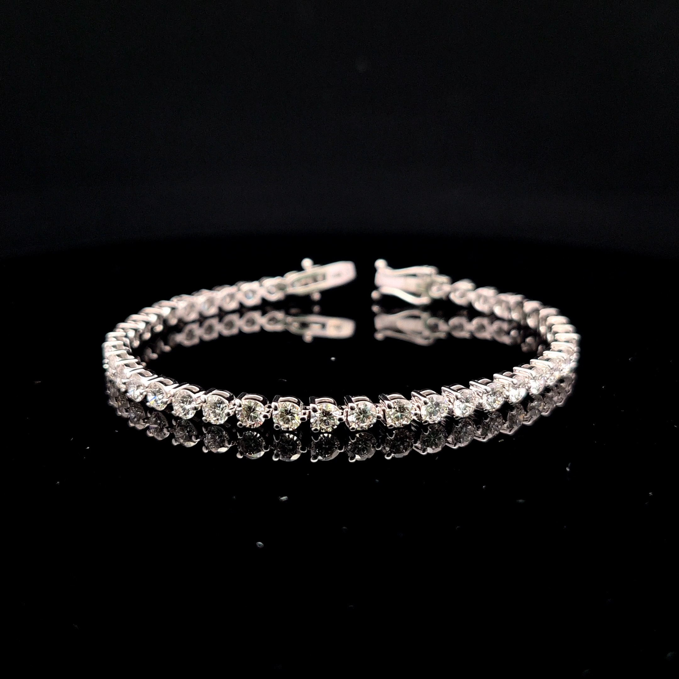 Round Tennis Bracelet 6.46 carat Round lab-grown diamond F color VS1 clarity stock TJ8550TBC