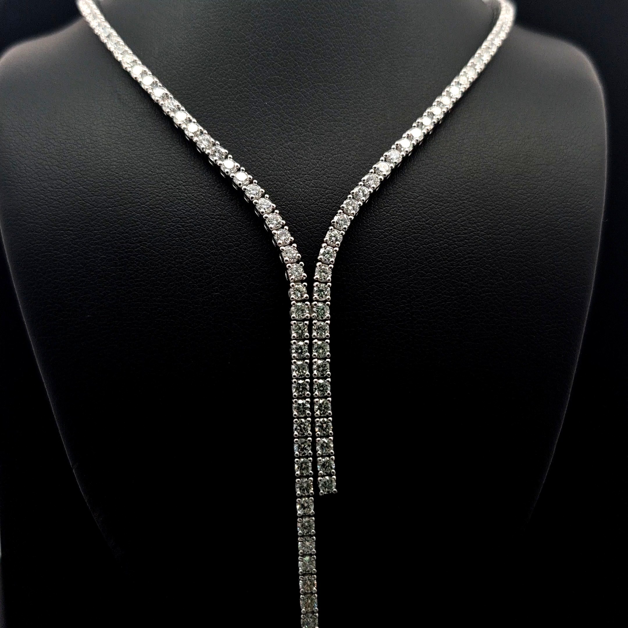 6.60ct Round Diamond Necklace in 14k White Gold