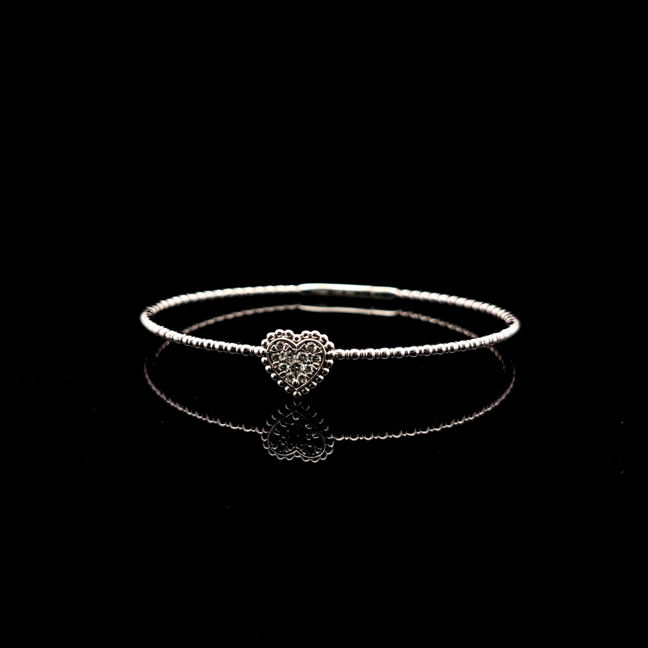 0.18ct Round Diamond Bangle in 14k White Gold