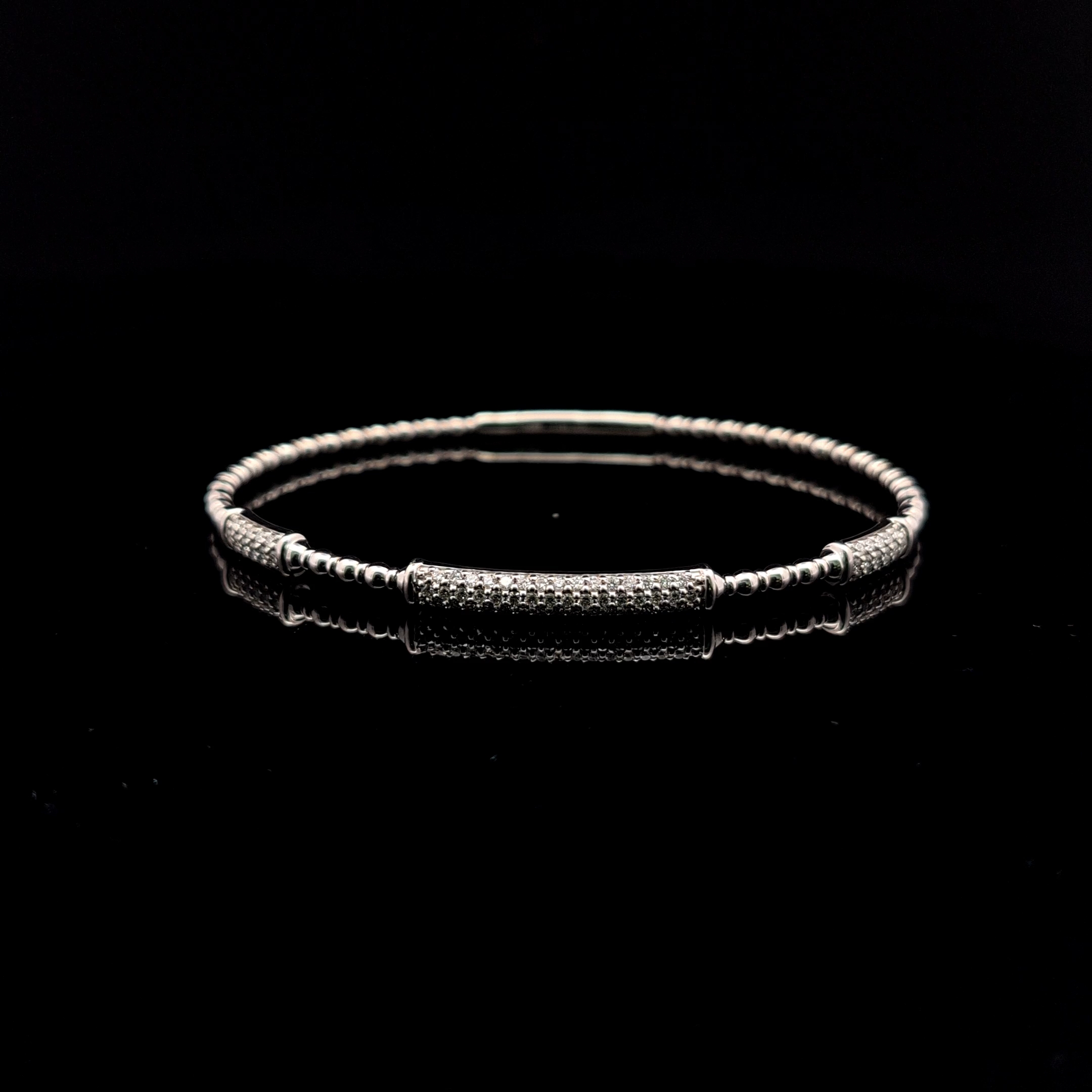 0.52ct Round Diamond Bangle in 14k White Gold