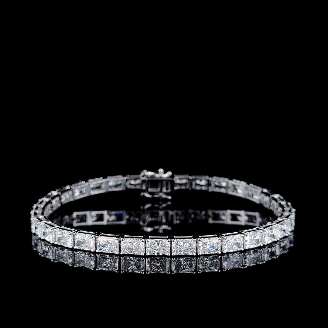 14k White Gold 13.38ct radiant Radiant Cut Diamond Tennis Bracelet in 14k White Gold — Lab-grown diamond jewelry from RVR Collective