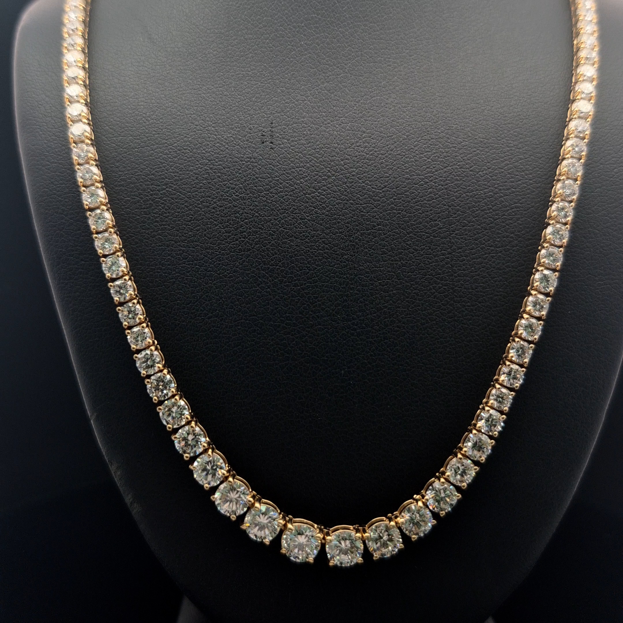 Round Riviera Necklace 15.22 carat Round lab-grown diamond EFG color VS2 clarity stock TJ9050NCY
