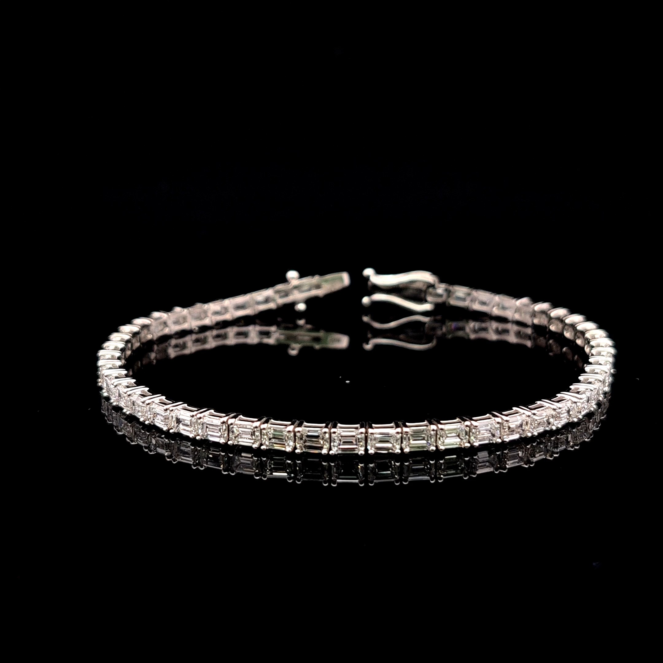 Emerald Tennis Bracelet 7 carat Emerald lab-grown diamond EFG color VS1 clarity stock TJ9062TBC