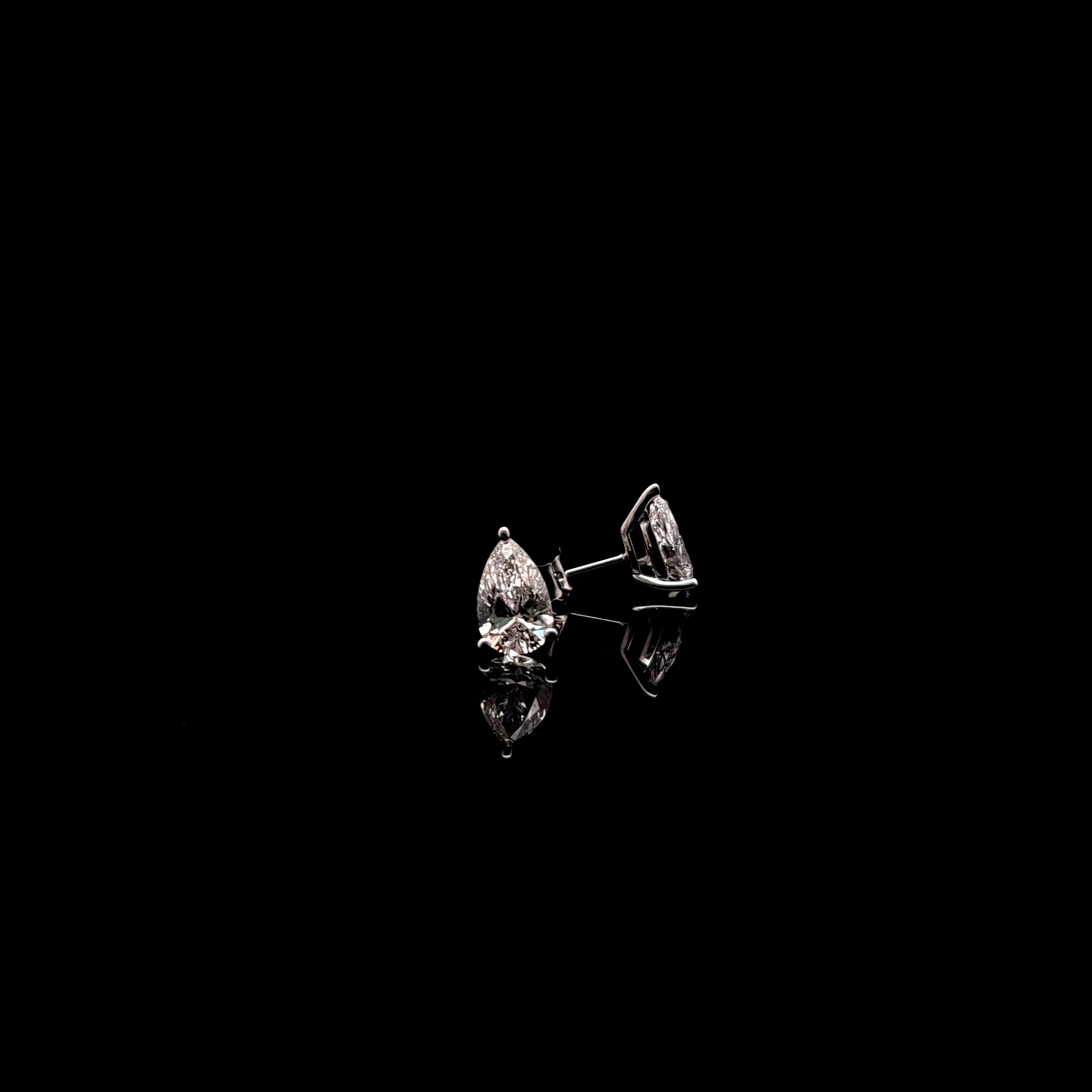 14k White Gold 2.02ct pear Pear Diamond Basket Stud Earrings in 14k White Gold — Lab-grown diamond jewelry from RVR Collective