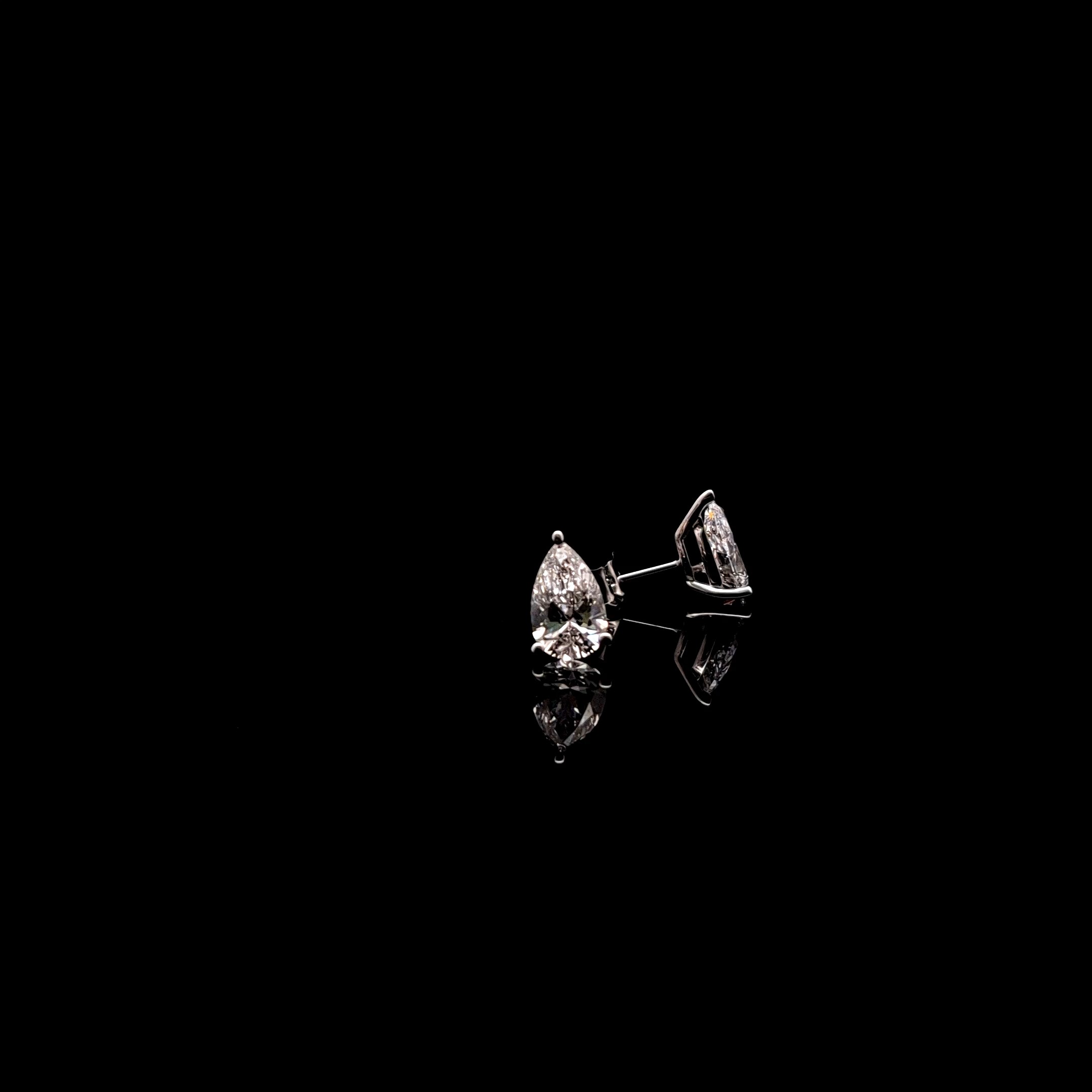 14k White Gold 2.03ct pear Pear Diamond Basket Stud Earrings in 14k White Gold — Lab-grown diamond jewelry from RVR Collective