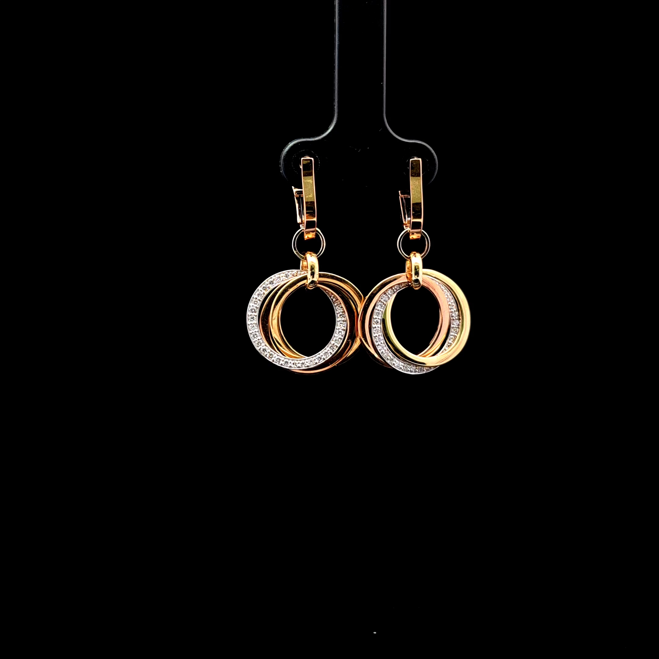 Round Fancy Earrings 0.44 carat Round lab-grown diamond EFG color VS2 clarity stock TJ9114EFC