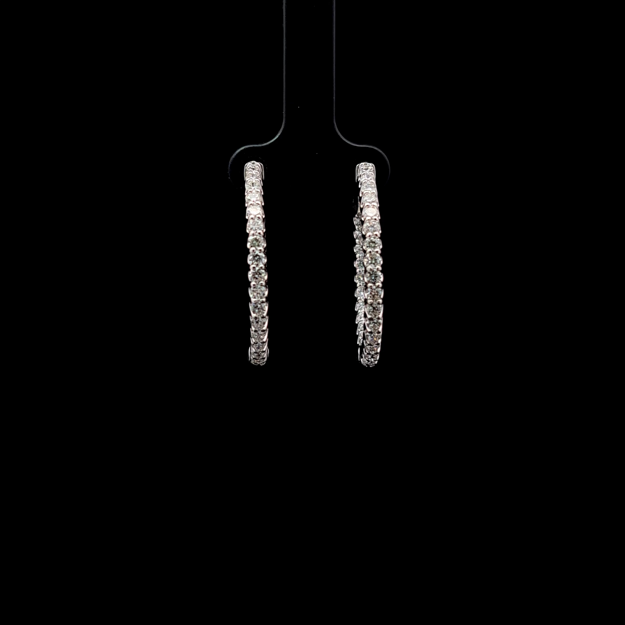 Round Hoops Earrings 2.57 carat Round lab-grown diamond EFG color VS2 clarity stock TJ9116EHC