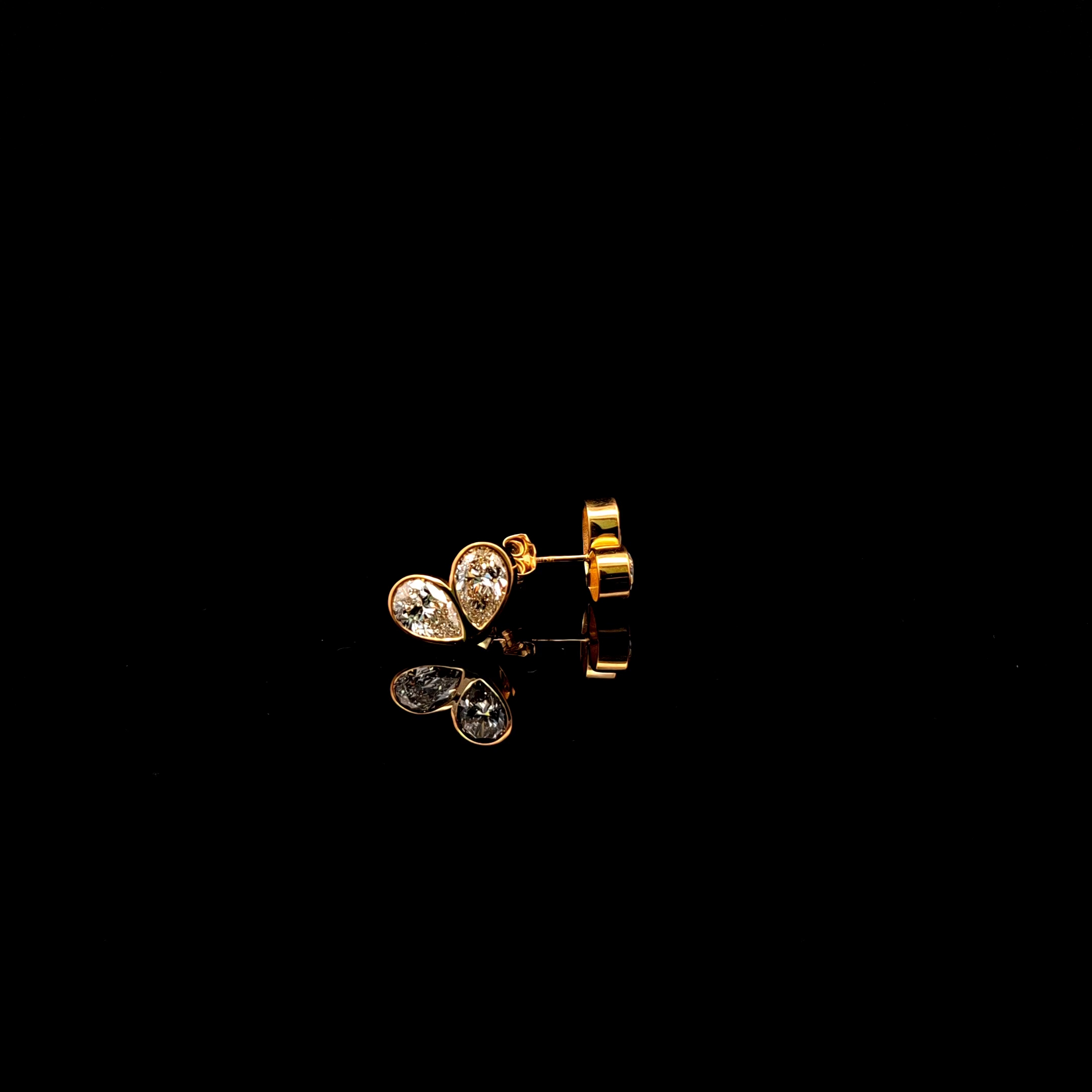 2.15ct Pear Diamond Earrings in 14k Yellow Gold