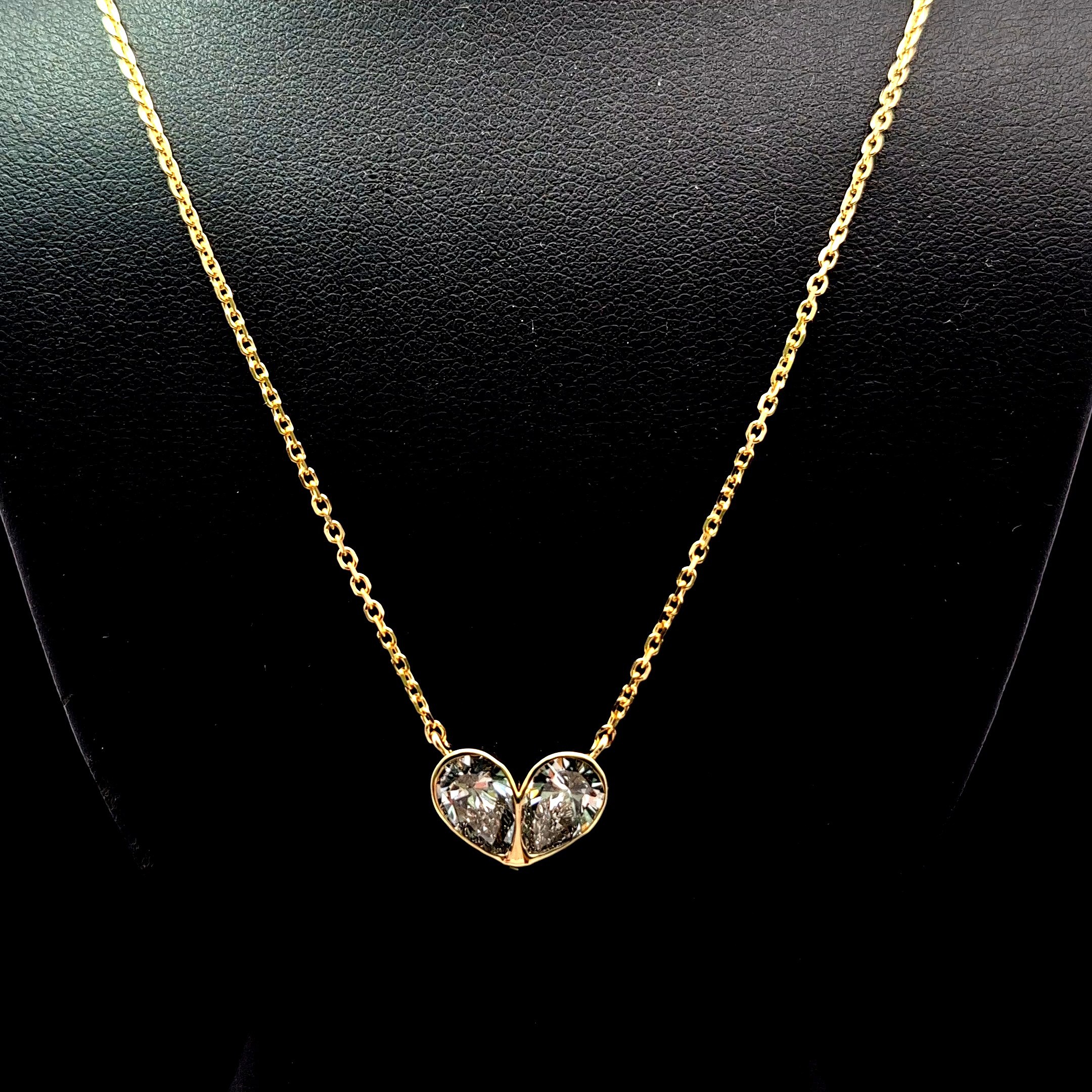 1.69ct Pear Diamond Necklace in 14k Yellow Gold