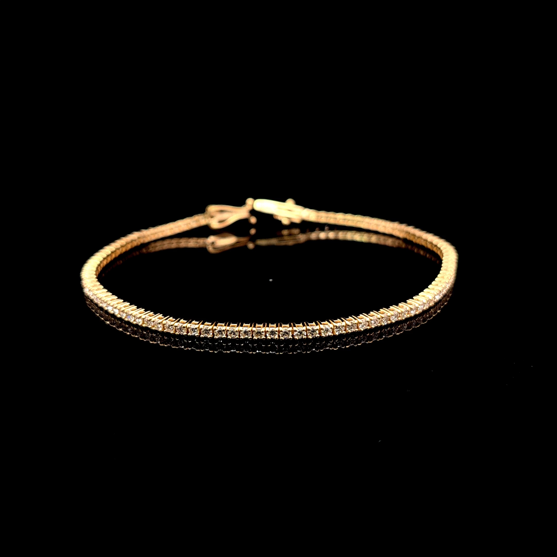 Round Diamond Tennis Bracelet in 14k Yellow Gold