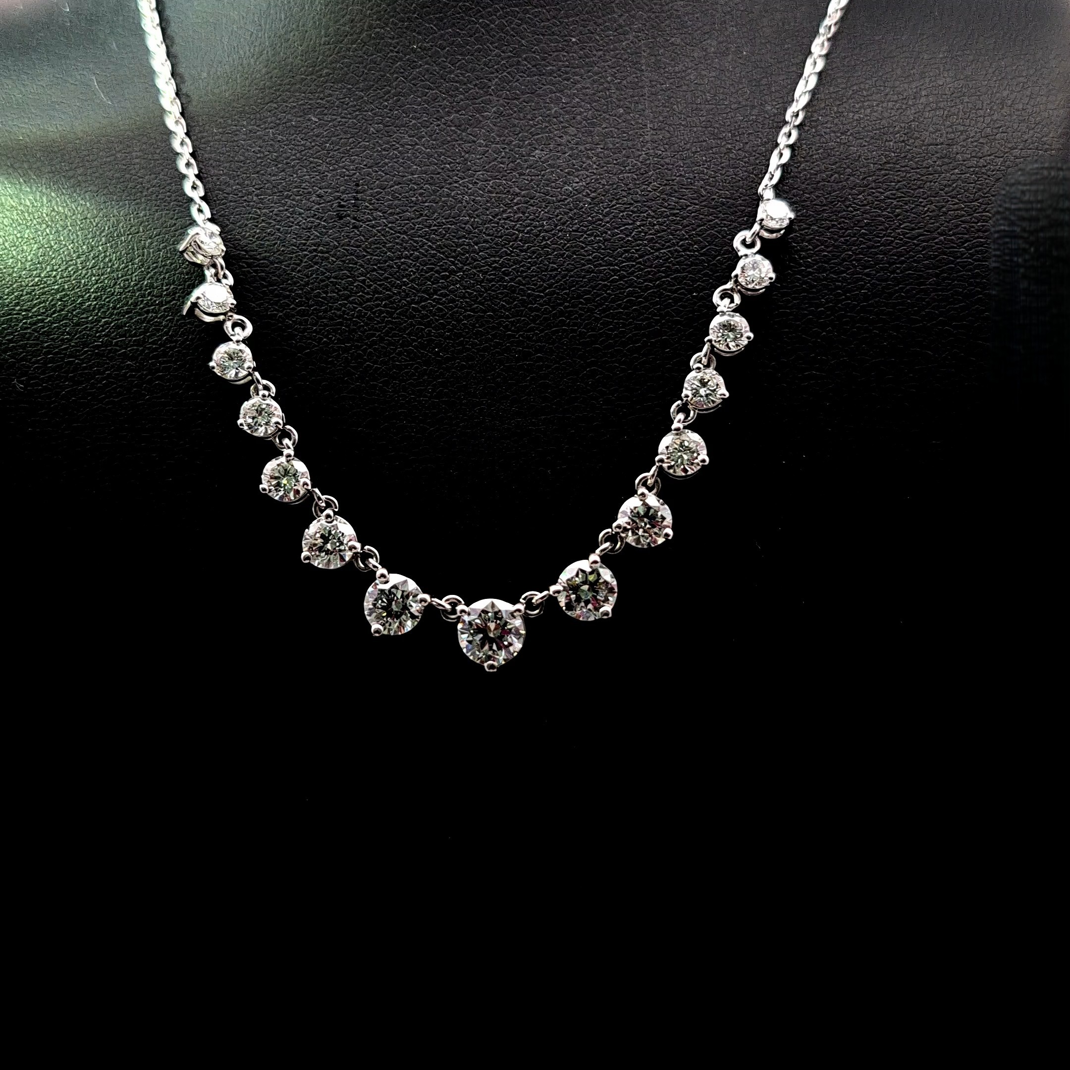 14k White Gold 2.82ct round 2.82ct Round Diamond Necklace in 14k White Gold — Lab-grown diamond jewelry from RVR Collective