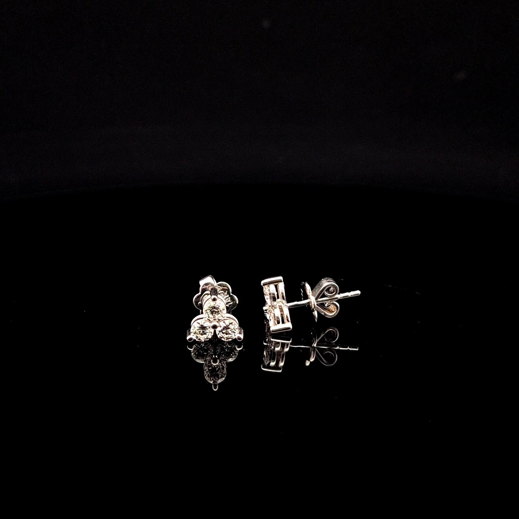 0.65ct Round Diamond Earrings in 14k White Gold