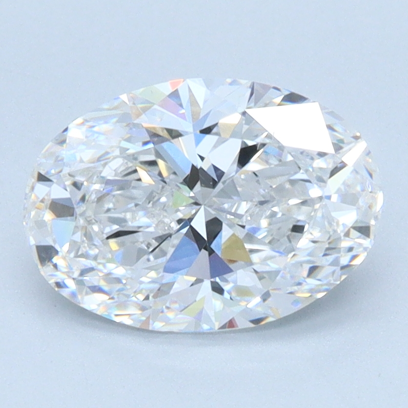 2.07 carat Oval lab grown diamond, E color, VVS1 clarity